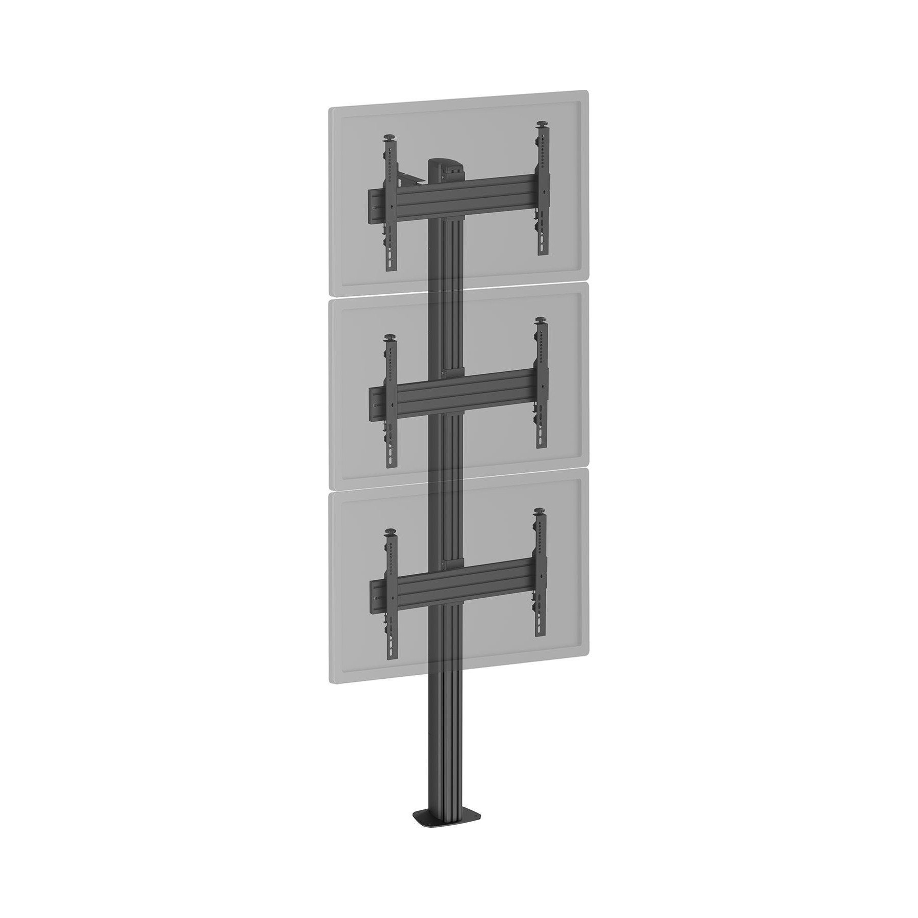 Pied TV KIMEX 3 écrans TV 40"-65", Hauteur 240cm, noir