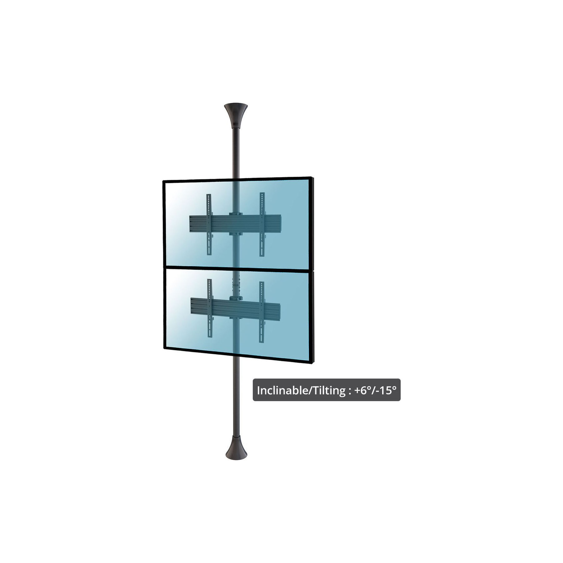Pied TV KIMEX inclinable 2 écrans 32-75" 600x400 max