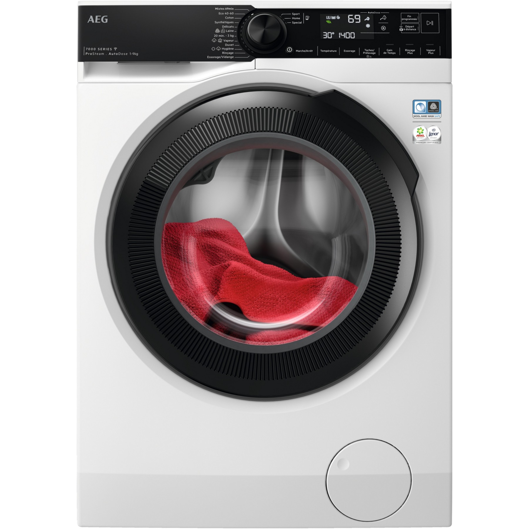 Lave linge hublot AEG LFR73H149Q - 9 kg - 1400 tr/min - Classe A - Moteur induction - Autodosage - Connecté
