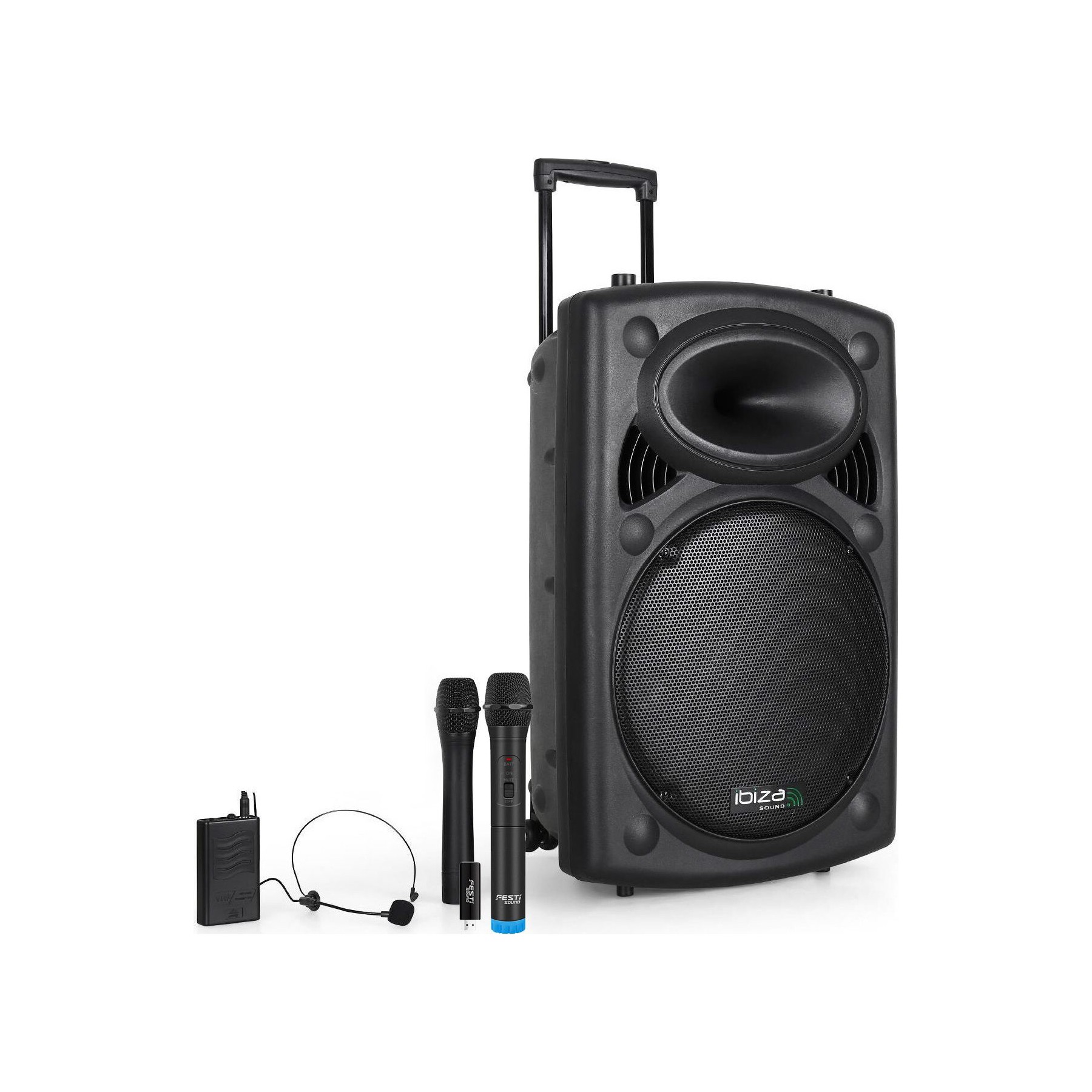 Enceinte sono BM SONIC Enceinte 15" 800W Bluetooth 3 Micros VHF