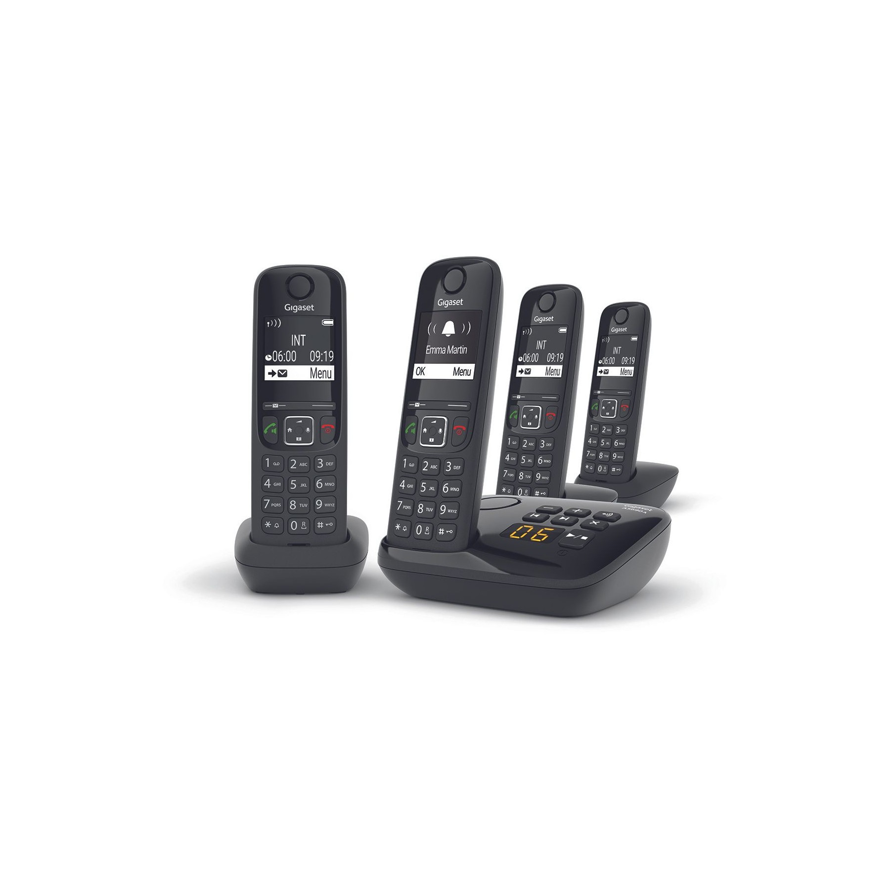 Téléphone sans fil GIGASET AS690A Quattro Noir