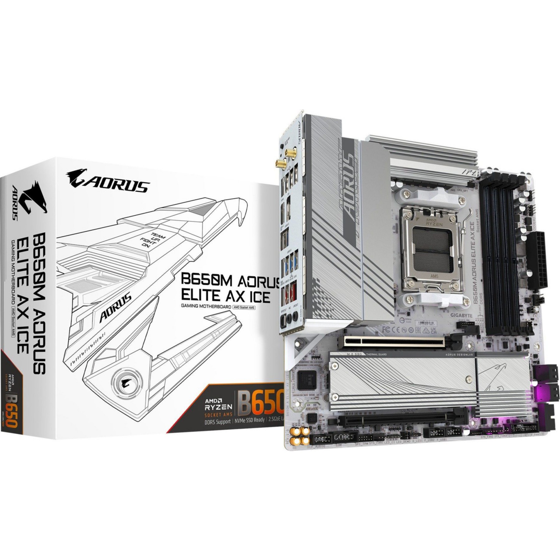 Carte mère GIGABYTE B650M A ELITE AX ICE