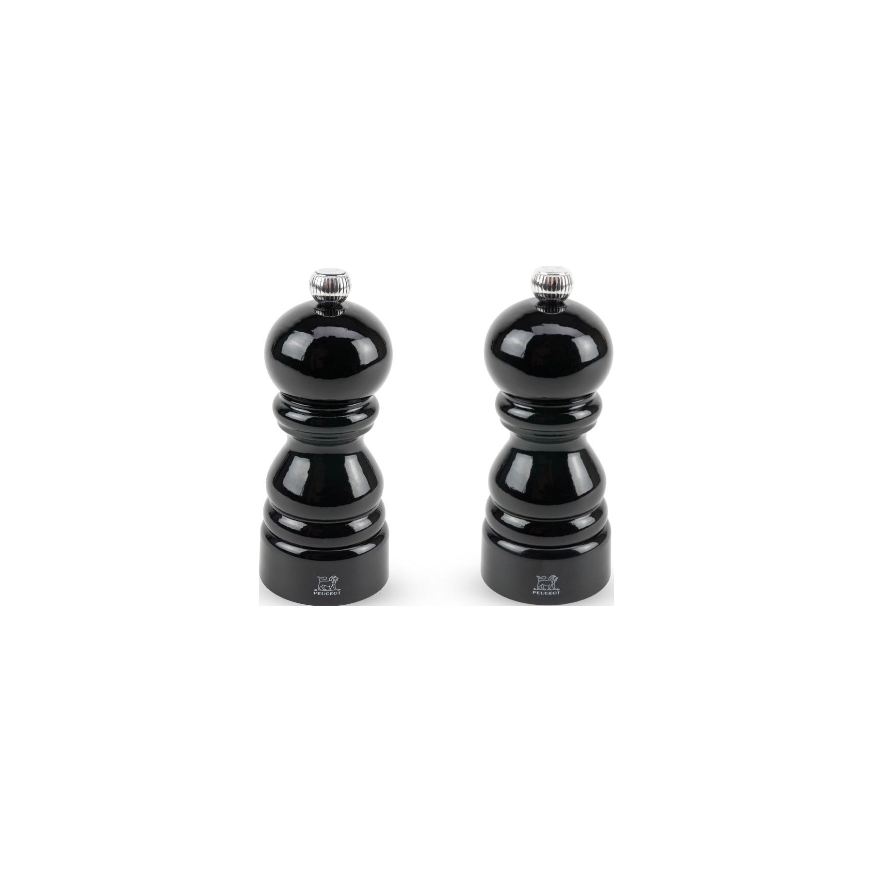 Duo moulins à poivre et sel PEUGEOT Paris Bois Laqué Noir 12cm