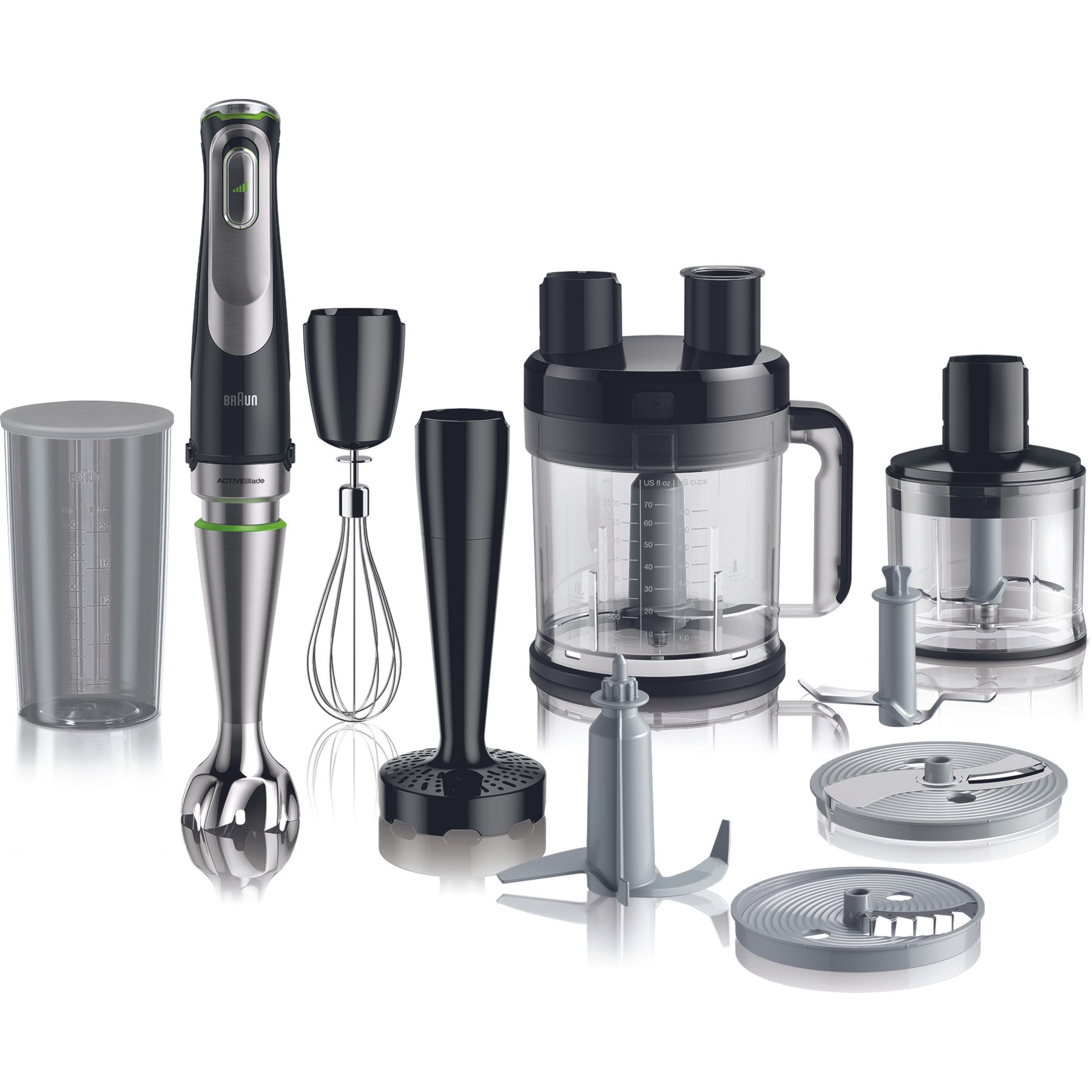 Mixeur BRAUN MQ9187XLI MultiQuick 9 noir et gris 8 accessoires