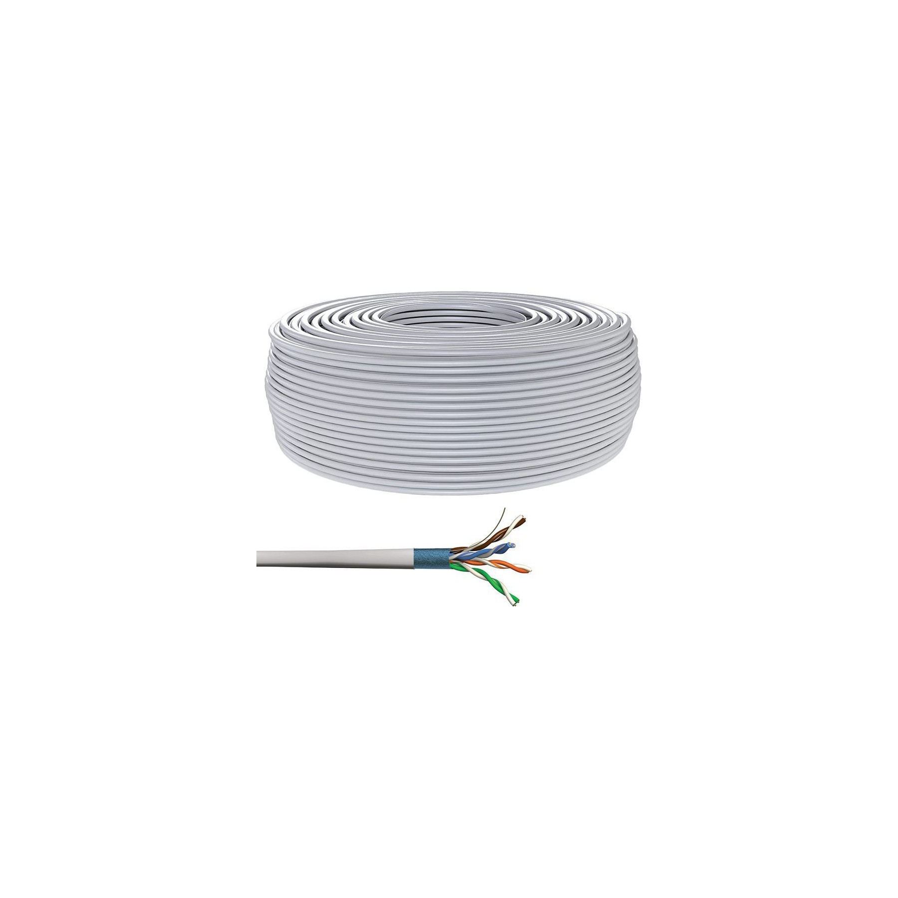 KOMELEC Câble Ethernet Cat 5e monobrin 100m
