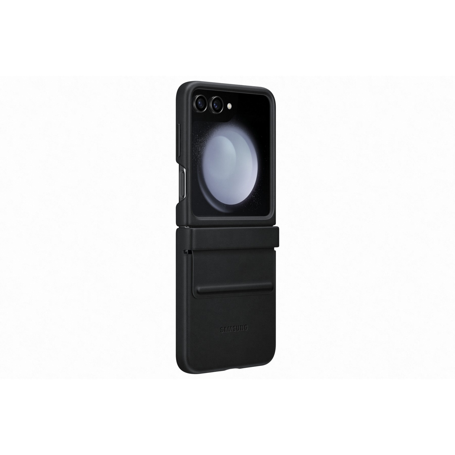 Coque SAMSUNG Z Flip 5 Simili Cuir design Noir