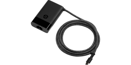 Chargeur ordinateur portable HP PC 65W noir mat compact USB-C EU