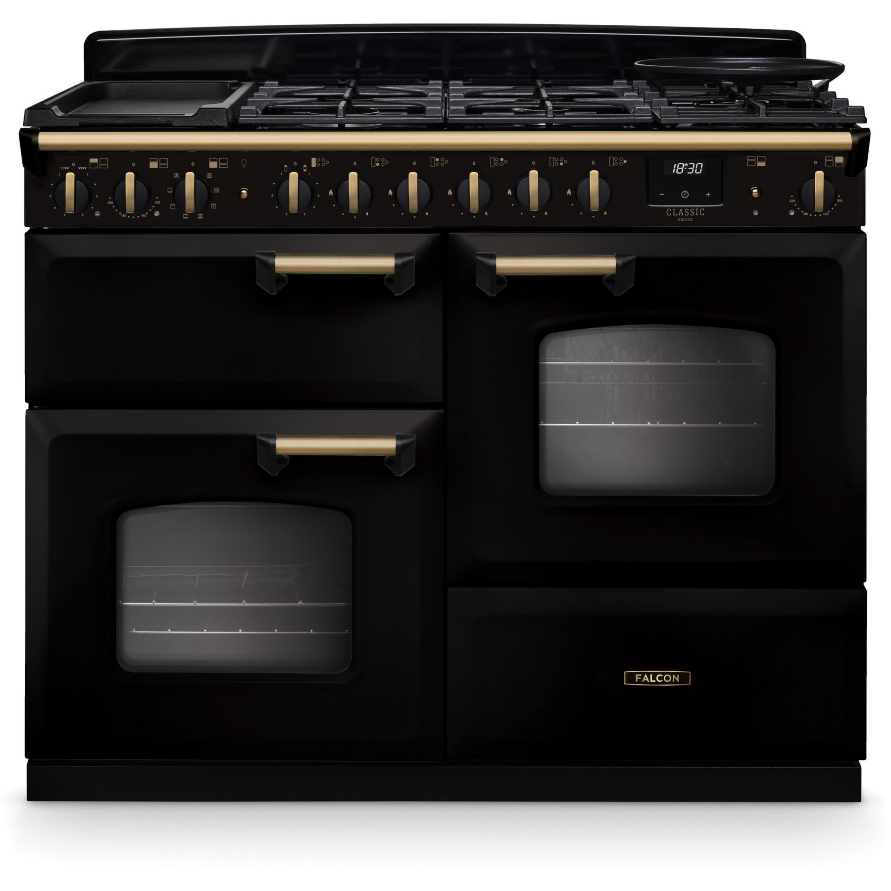 Piano de cuisson mixte FALCON NGC TAB MIX 110 CM NOIR LAITON ANTIQUE
