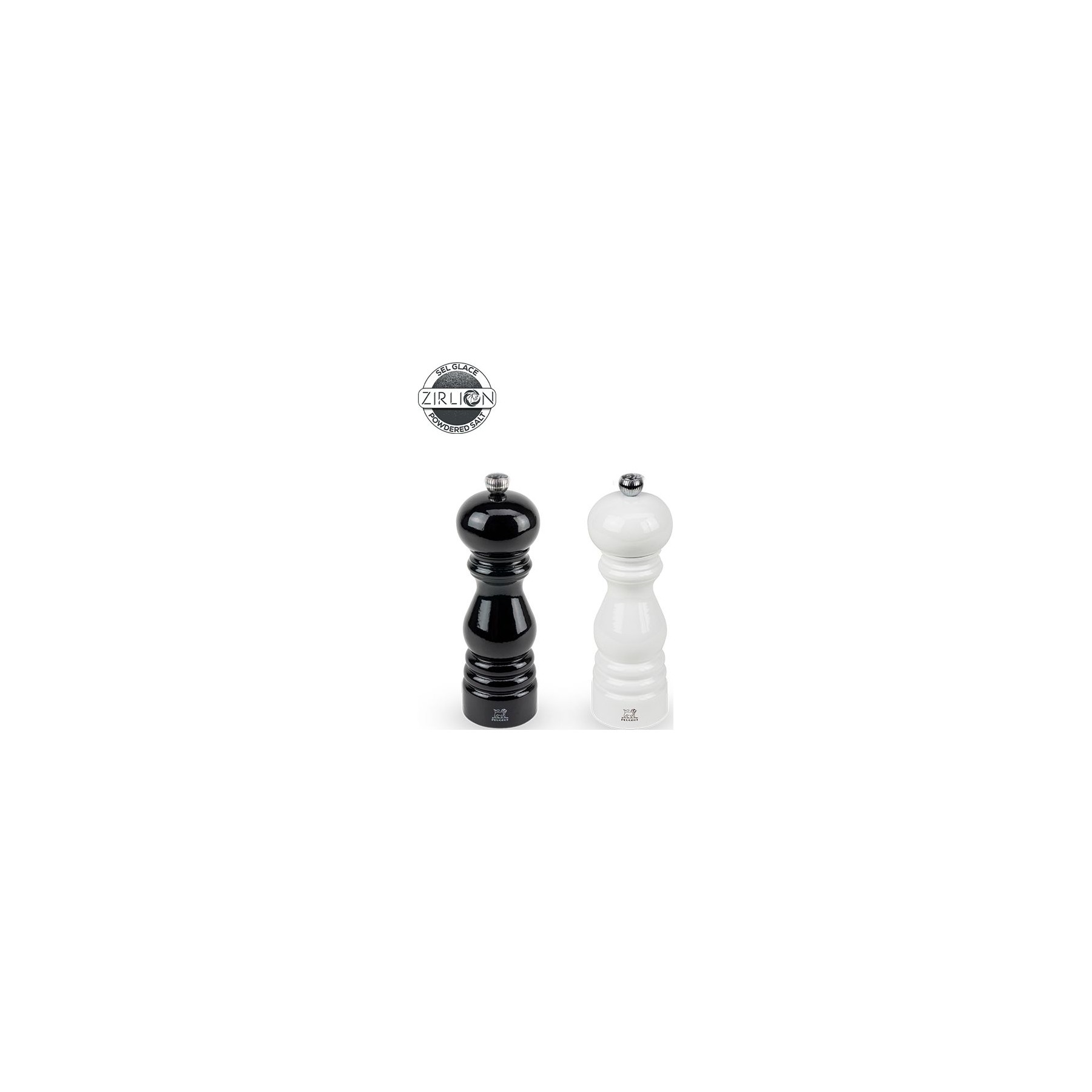 Duo moulins à poivre et sel PEUGEOT Duo Paris Bois Noir & Blanc 18cm