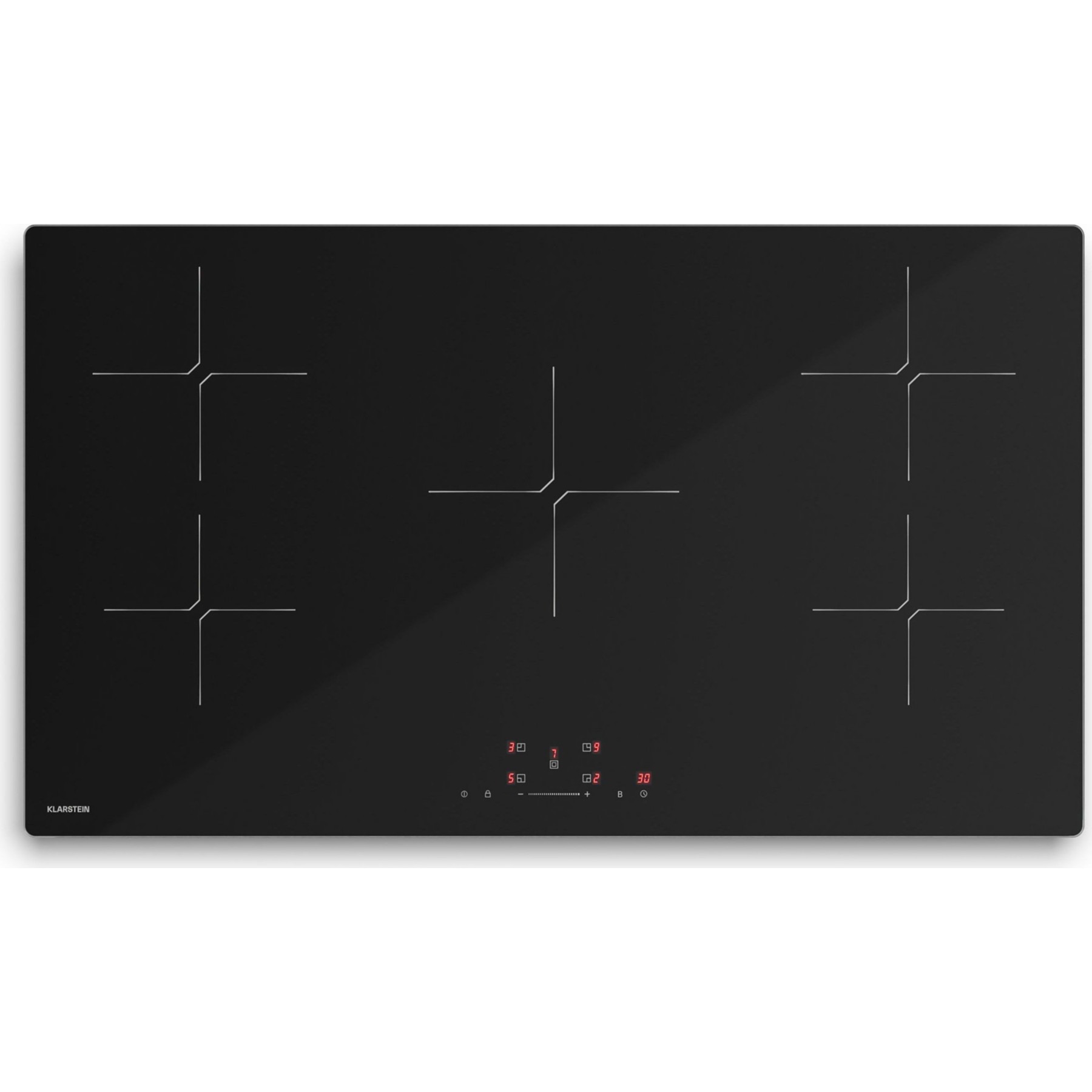 Plaque induction KLARSTEIN 5 zones 9800 W 90 cm Noir PowerGlide
