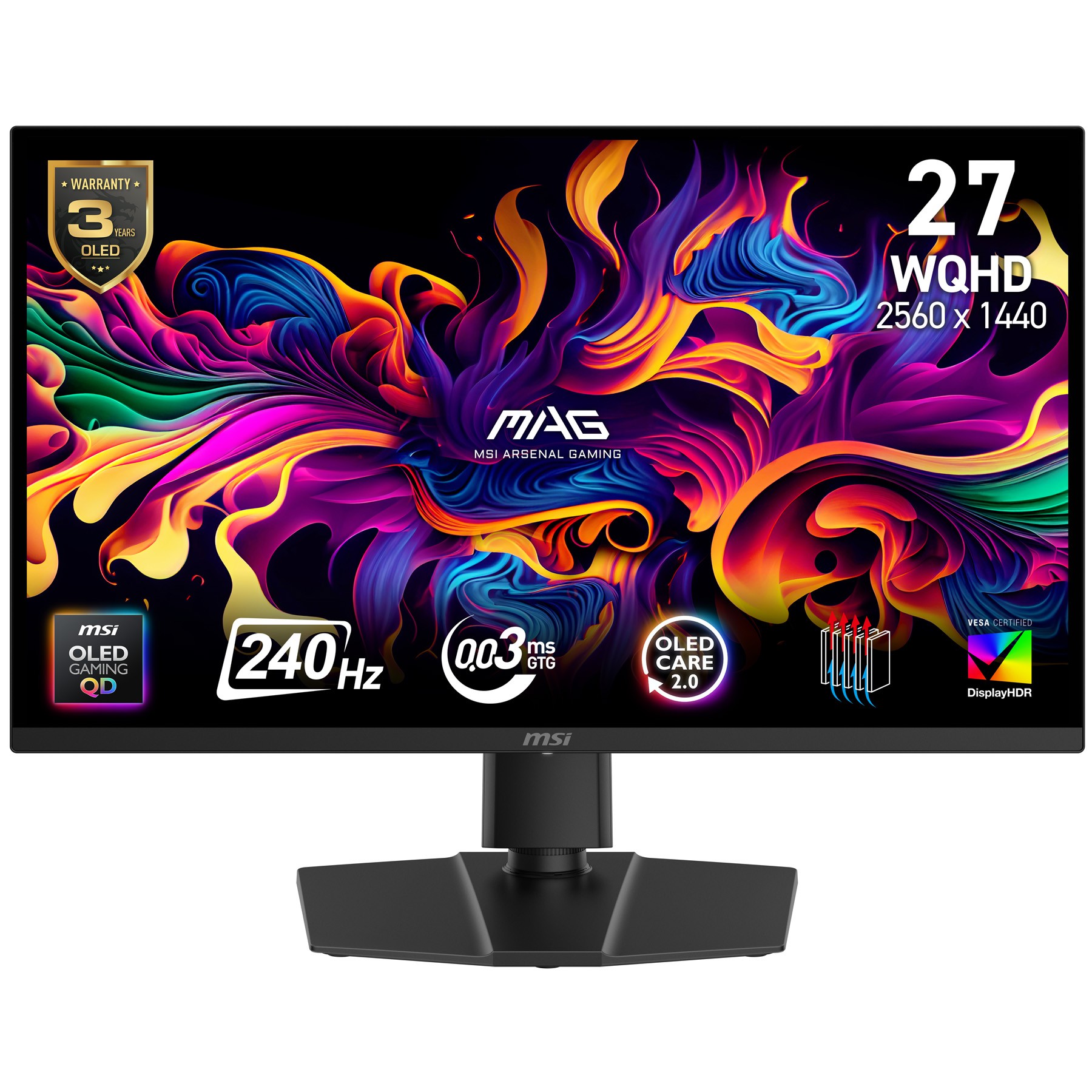 Ecran PC Gamer MSI MAG 271QP QD-OLED X24 27''