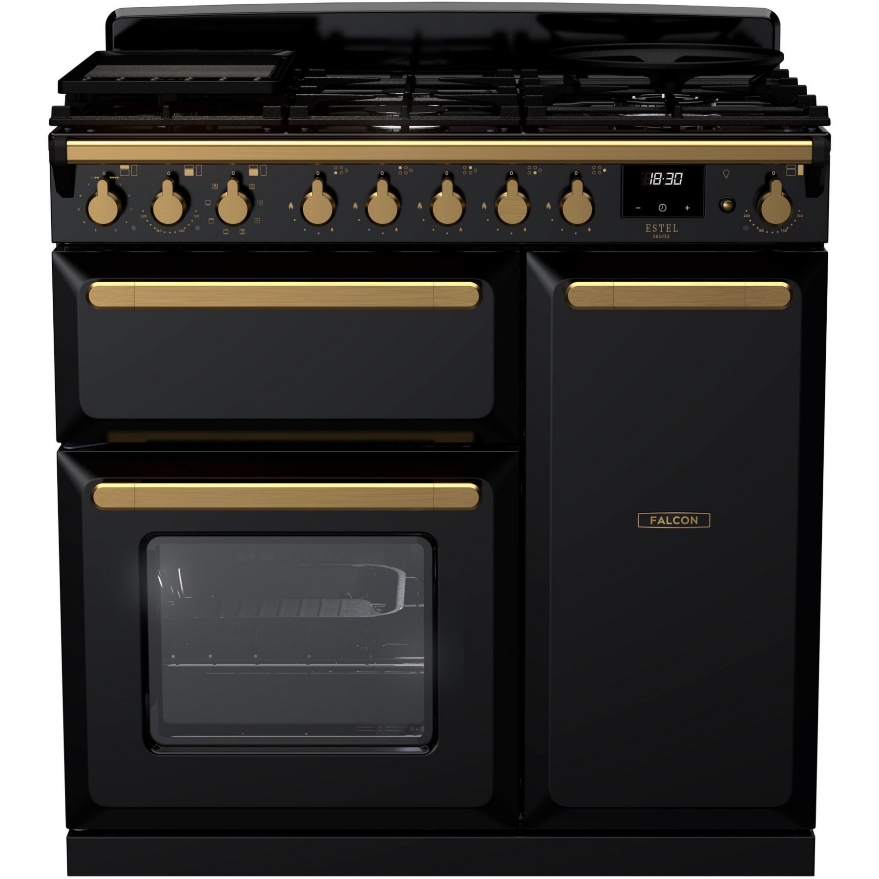 Piano de cuisson gaz FALCON ESTEL DELUXE TAB GAZ 90 CM NOIR BRILLANT
