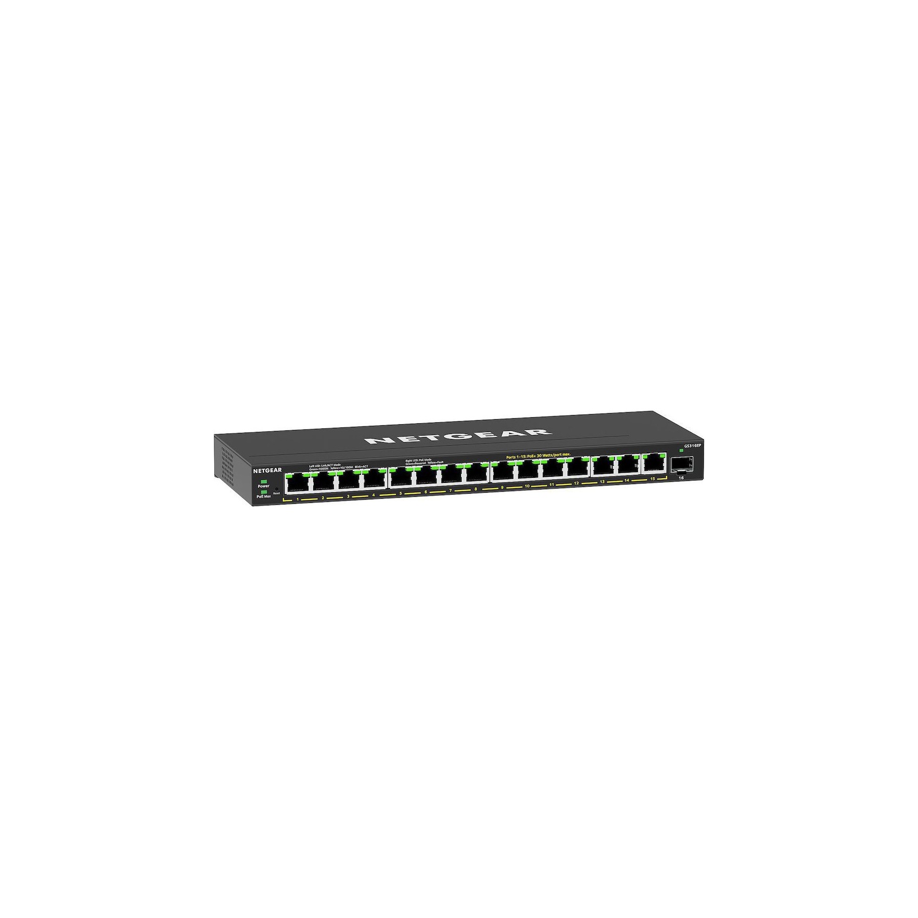 Switch ethernet NETGEAR Switch RJ45 Giga 16 Ports POE GS316EP