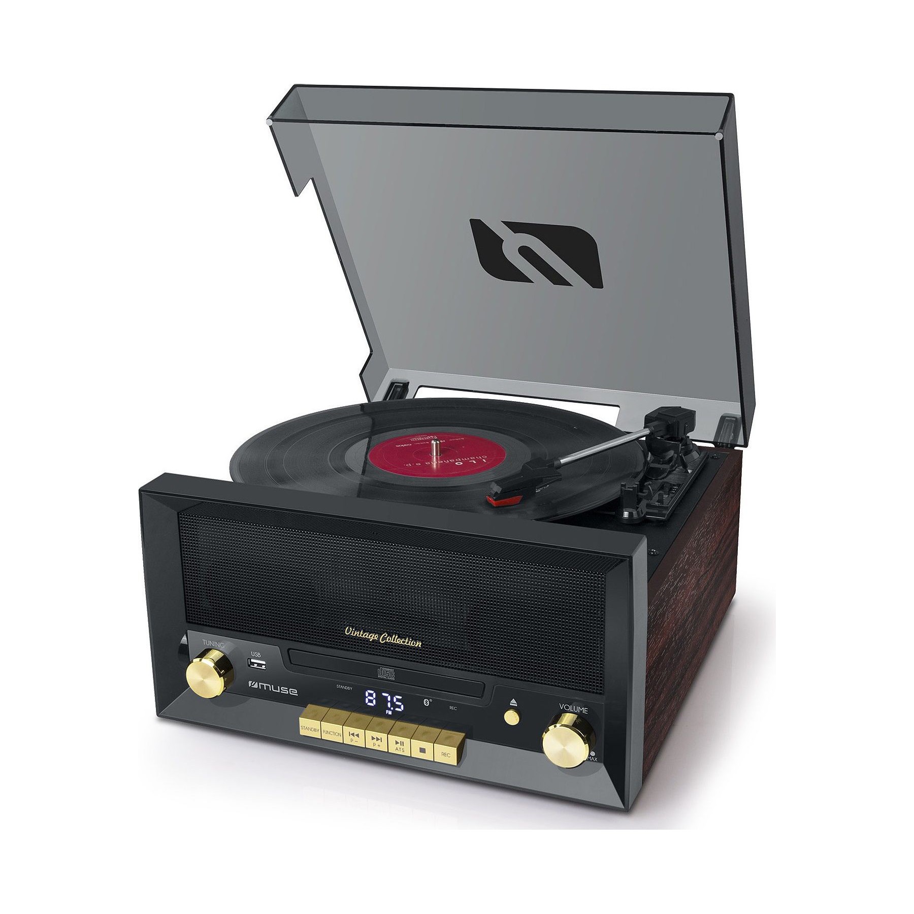 Platine vinyle MUSE Système Chaîne Hifi CD 20W vintage avec