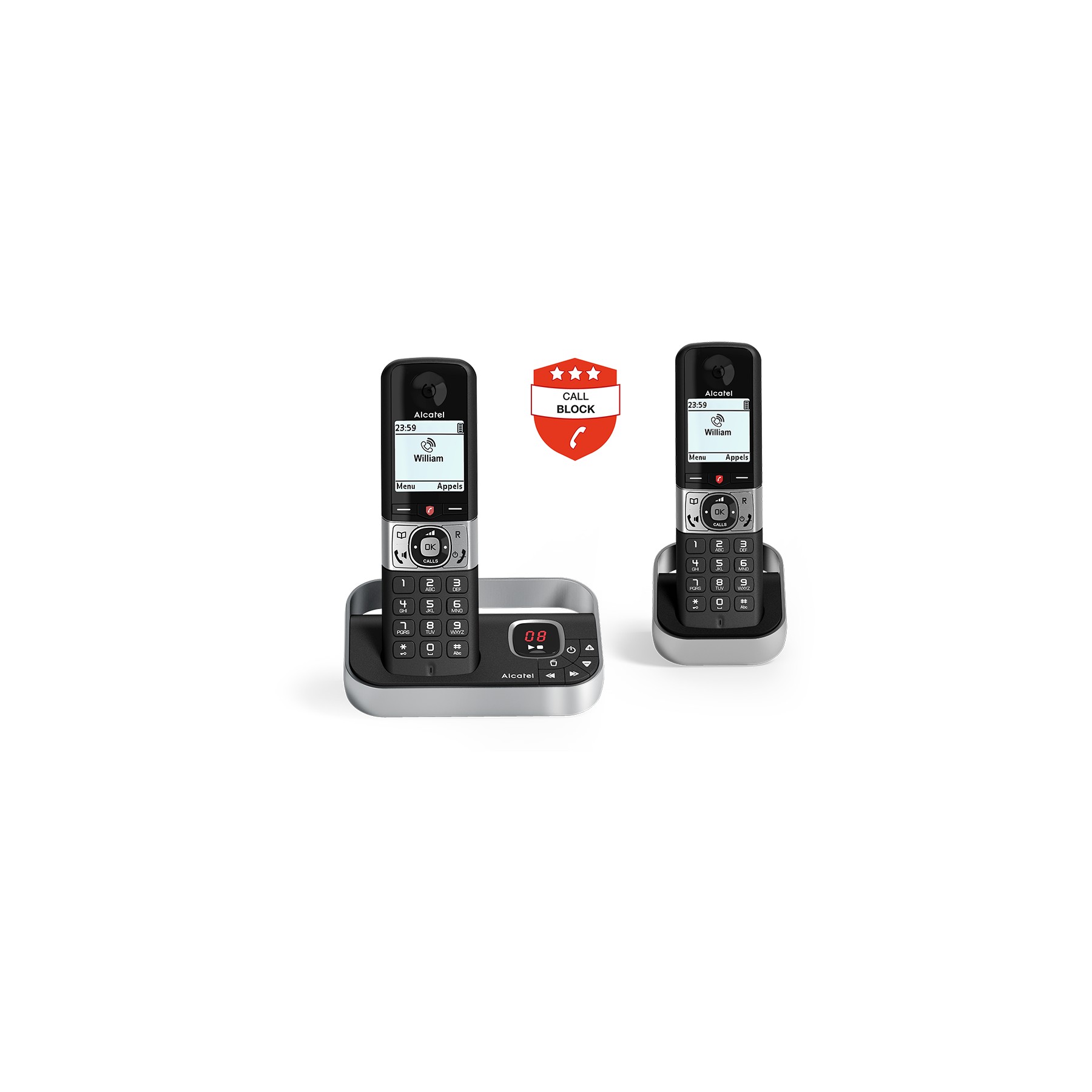 Téléphone sans fil ALCATEL F890 Voice Duo Noir
