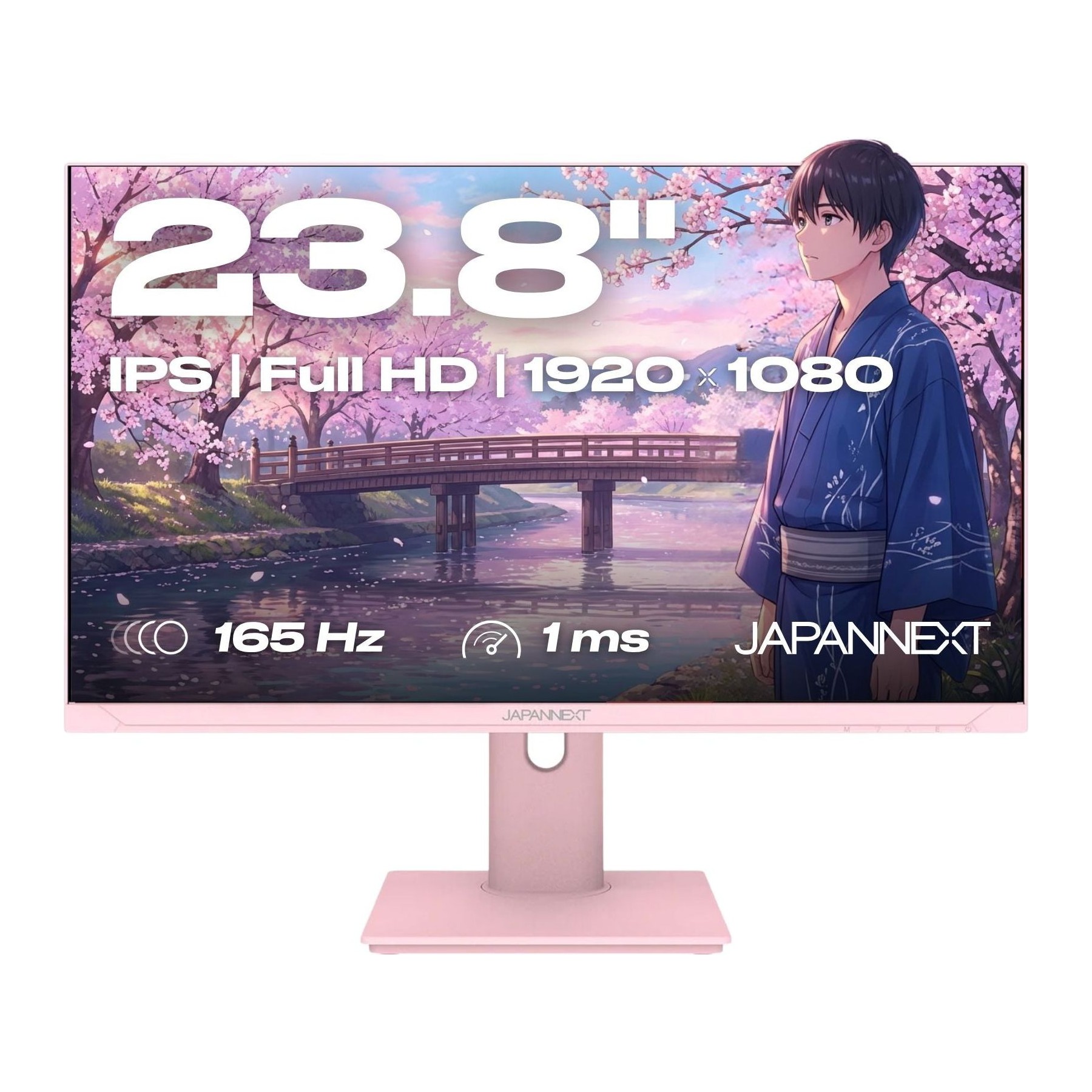 Ecran PC Gamer JAPANNEXT Ecran Gamer 23.8" IPS FHD 165Hz Rose