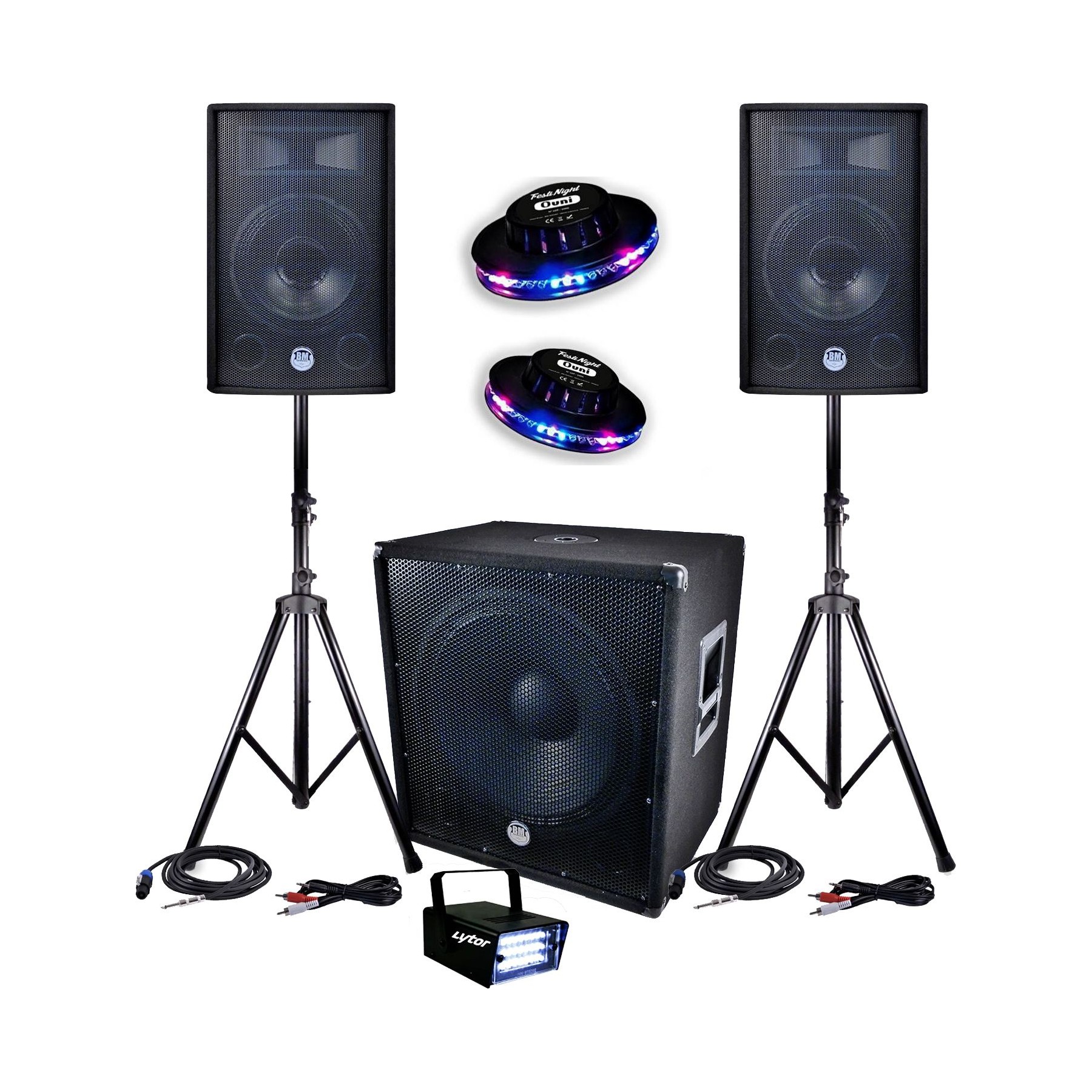 Pack sono BM SONIC BMS-1812 SUB 46cm 2 enceintes 30cm + Câb