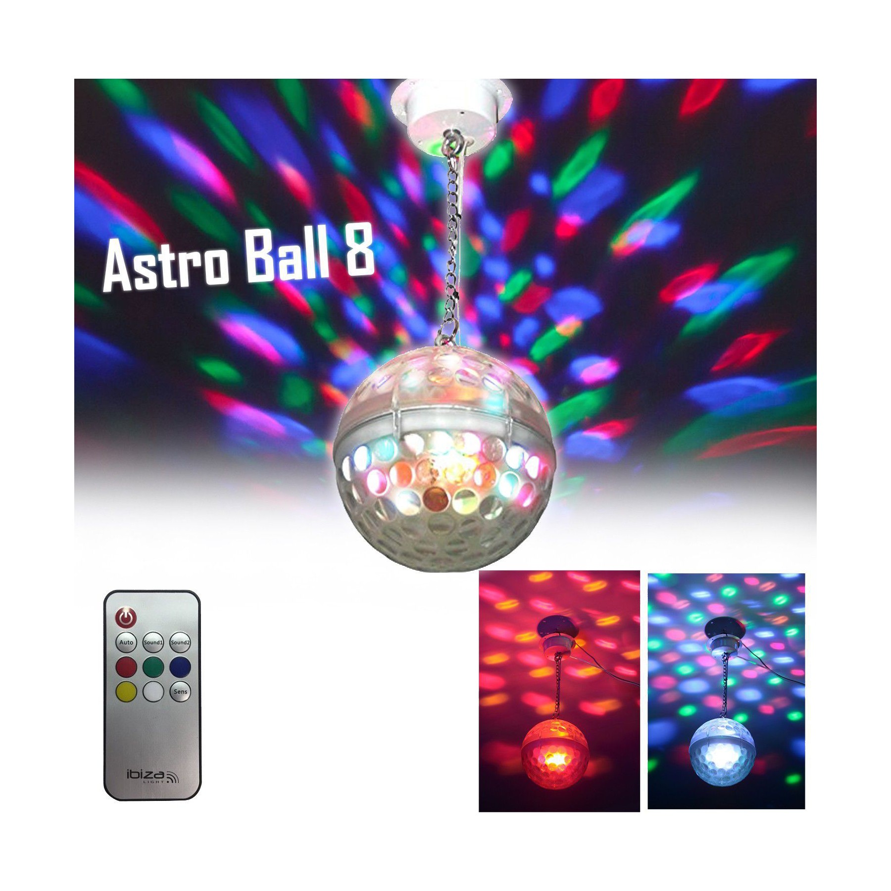Jeu de lumières IBIZA Jeu lumière RGBWA effet Astro-ball