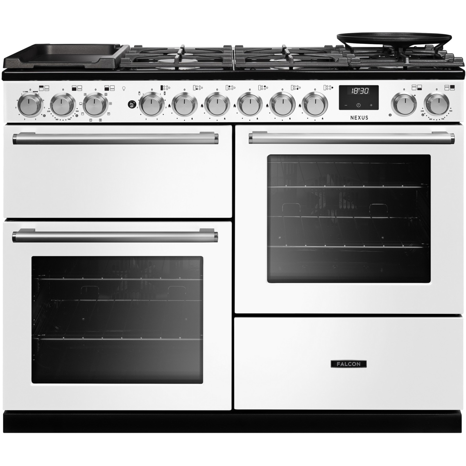 Piano de cuisson mixte FALCON NEXUS NGC OC  TAB GAZ 110 CM BLANC CHROM