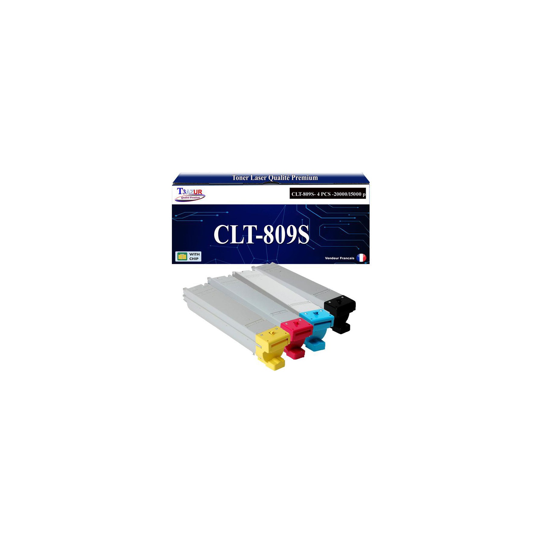 Toner T3AZUR pour Samsung CLX9301NA, CLX9251NA (x4)