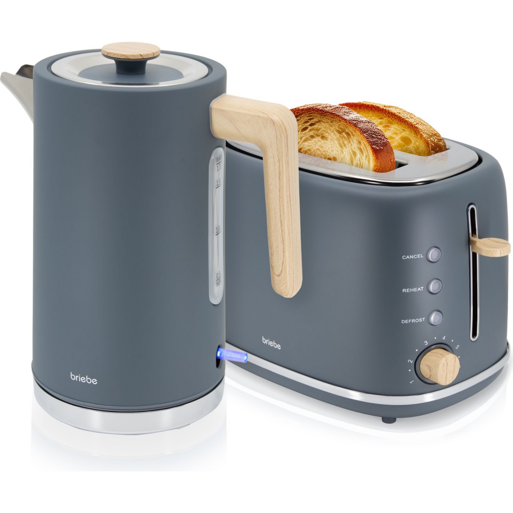 Grille-pain BRIEBE Nordic Ensemble sans BPA SKT1167GRY