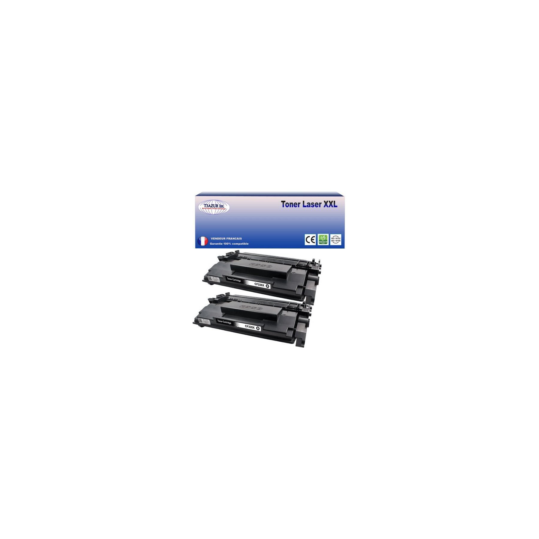 Toner T3AZUR remplace HP CF226X (26X) Noir