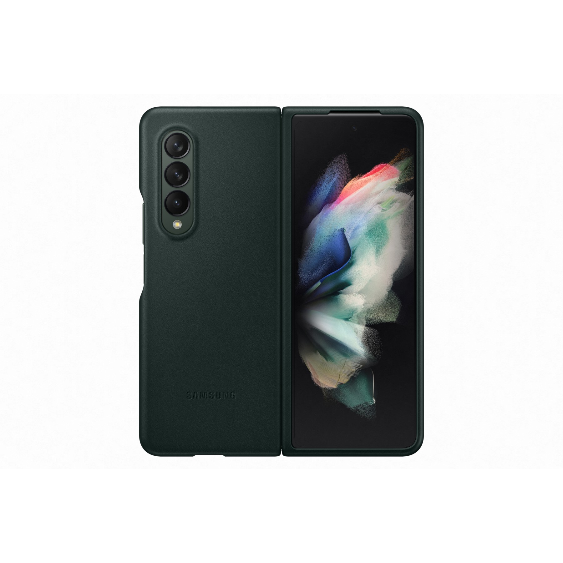 Coque SAMSUNG Z Fold 3 Cuir vert