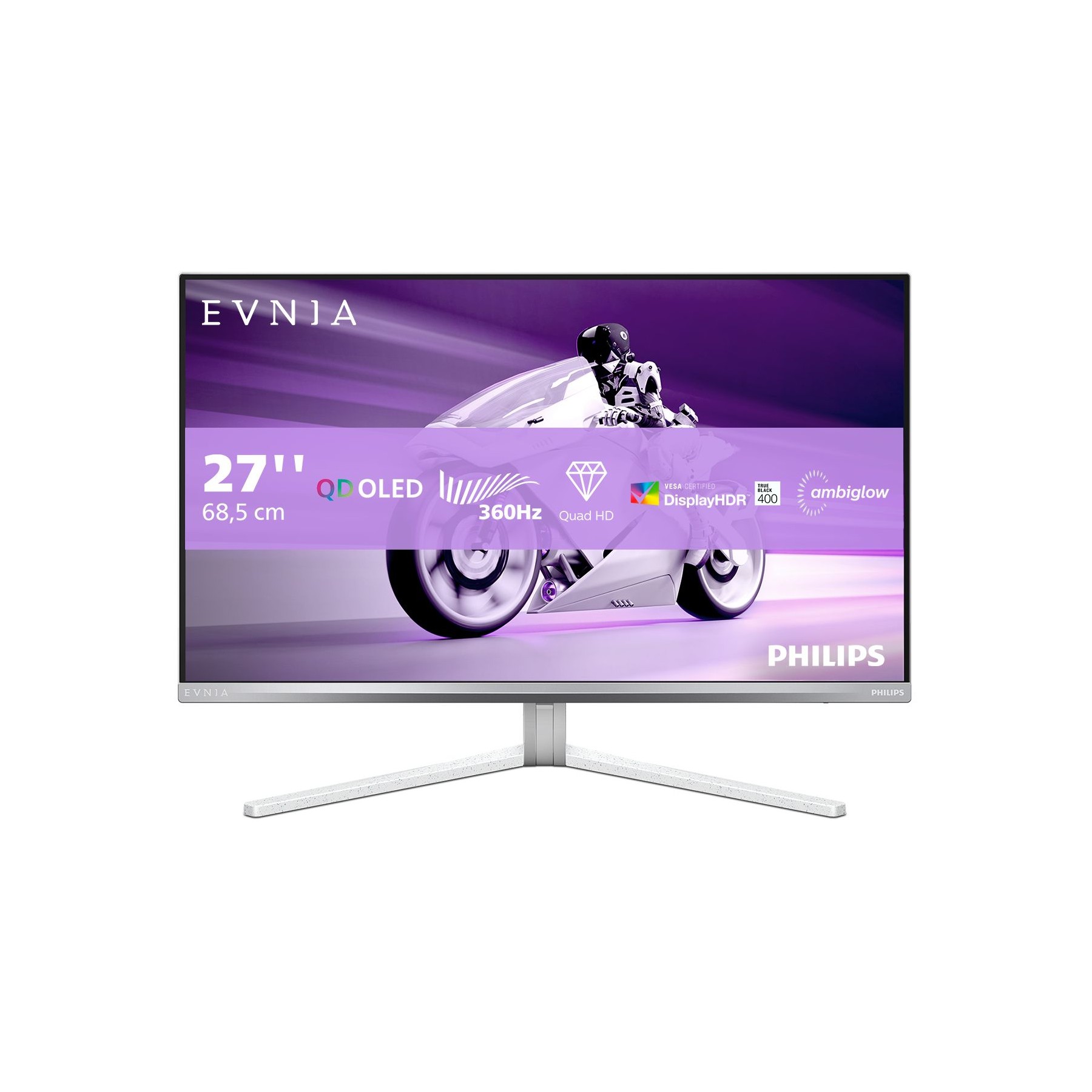 Ecran PC Gamer PHILIPS Evnia 27M2N8500 27" QHD 360Hz QD-OLED HDR True Black 400 HDMI 2.1 USB-C 15W Ambiglow
