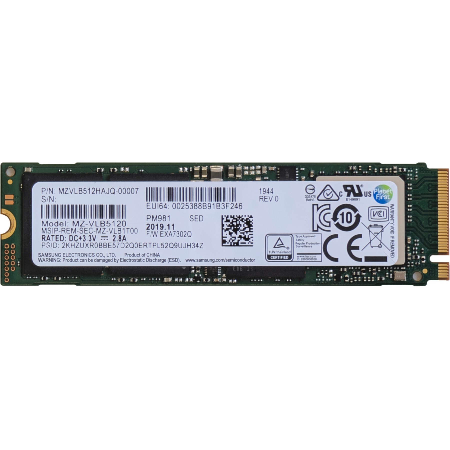 Disque SSD interne SAMSUNG SSD interne M.2 NVMe PCle 512Go Reconditionné