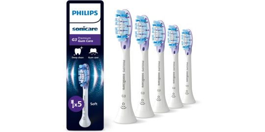 Brossette dentaire PHILIPS Sonicare lot de 5 - HX9055/87 white Gum Care- soin des gencives G3