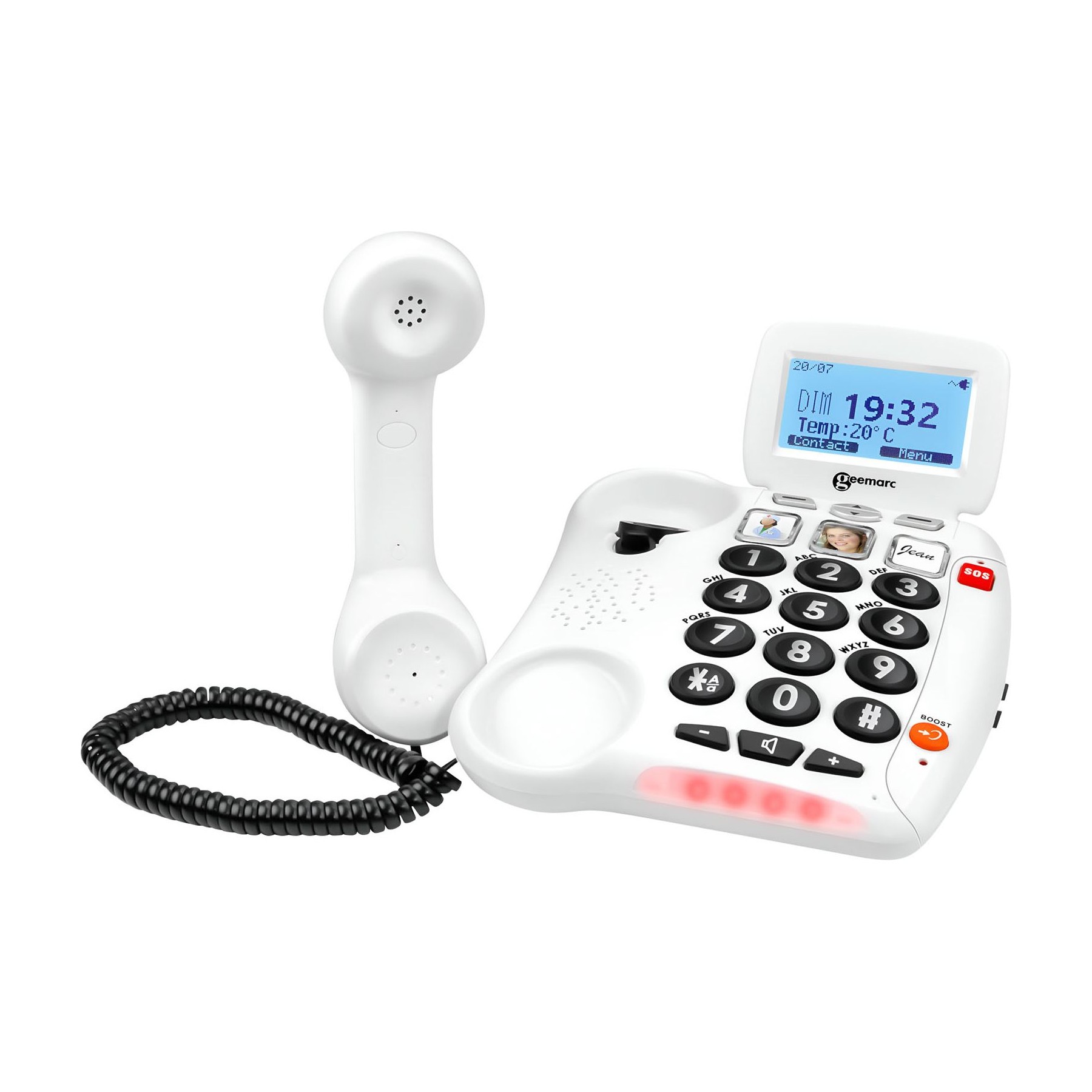 Téléphone sans fil GEEMARC Senior Amplifié avec SOS et Transcriptio