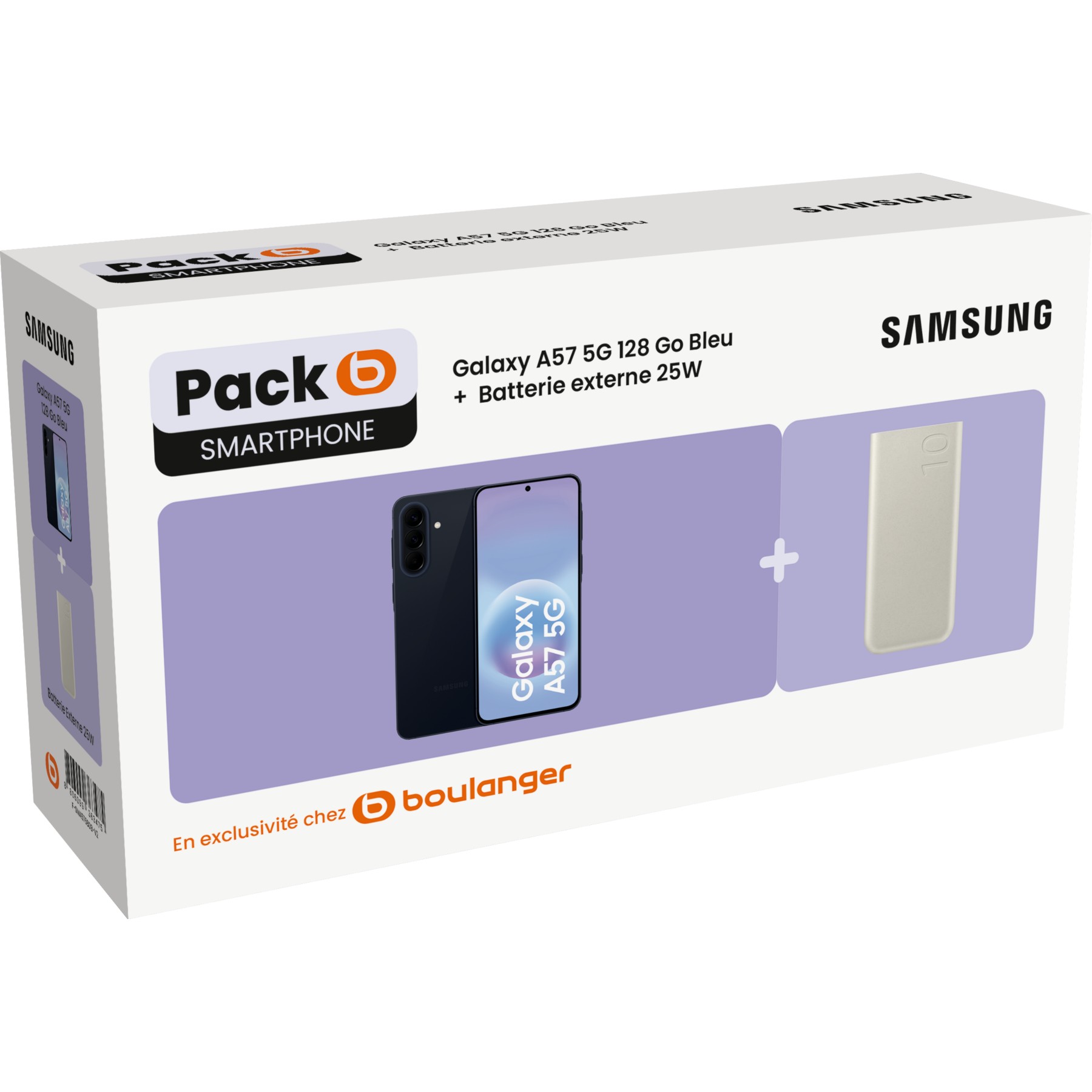 Smartphone SAMSUNG Galaxy A57 5G 128Go Bleu + Batterie externe 25W