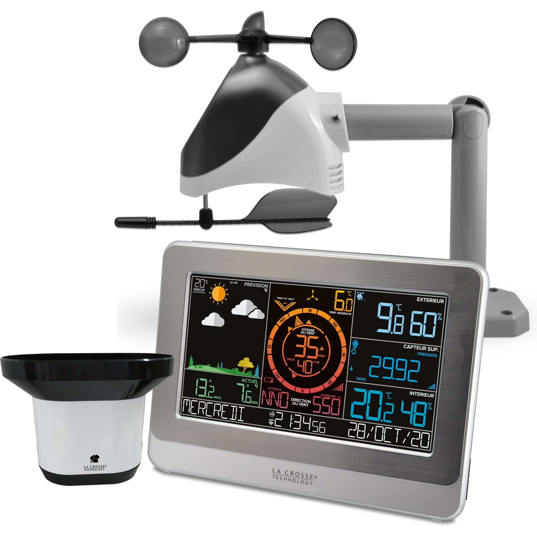 Station météo connectée LA CROSSE TECHNOLOGY WS6869 Pro Noir
