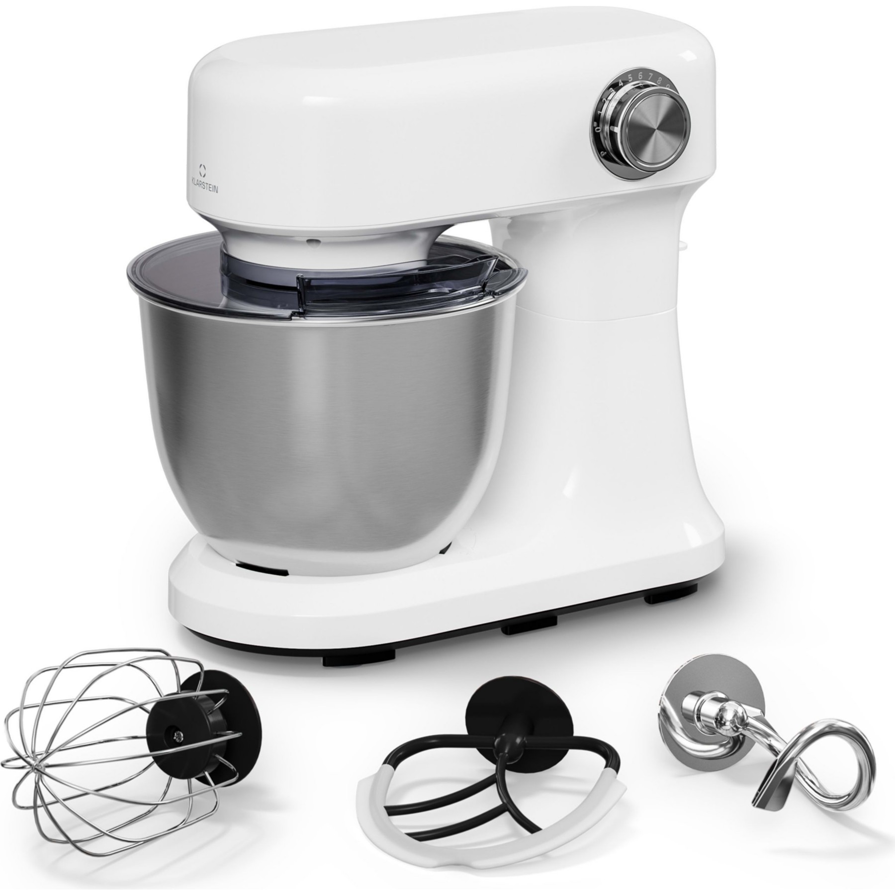 Robot pâtissier KLARSTEIN Bella Evo 1500W bol 5 litres 85 dB Blanc