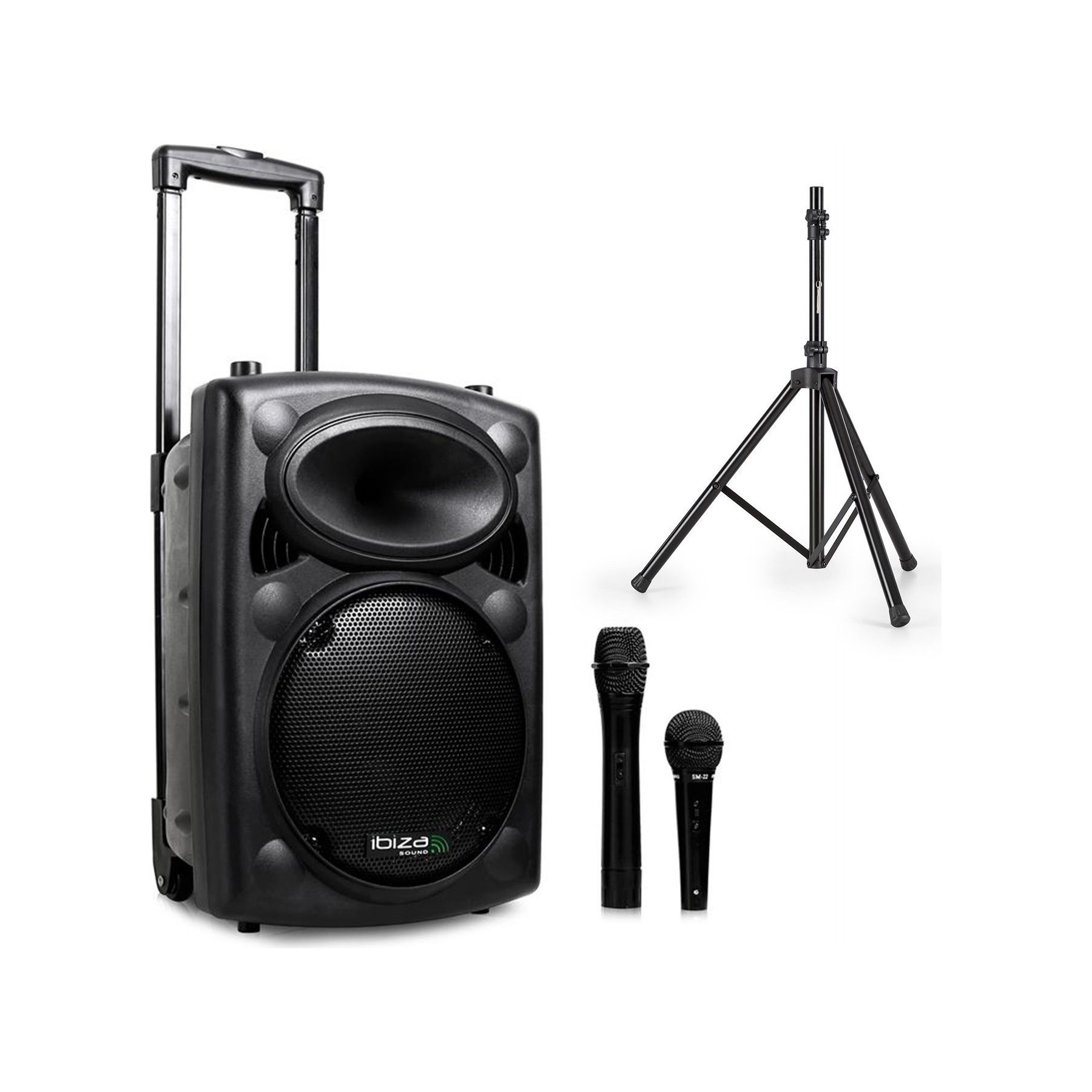 Enceinte sono IBIZA Enceinte autonome 8" 400W - USB/REC/VOX/