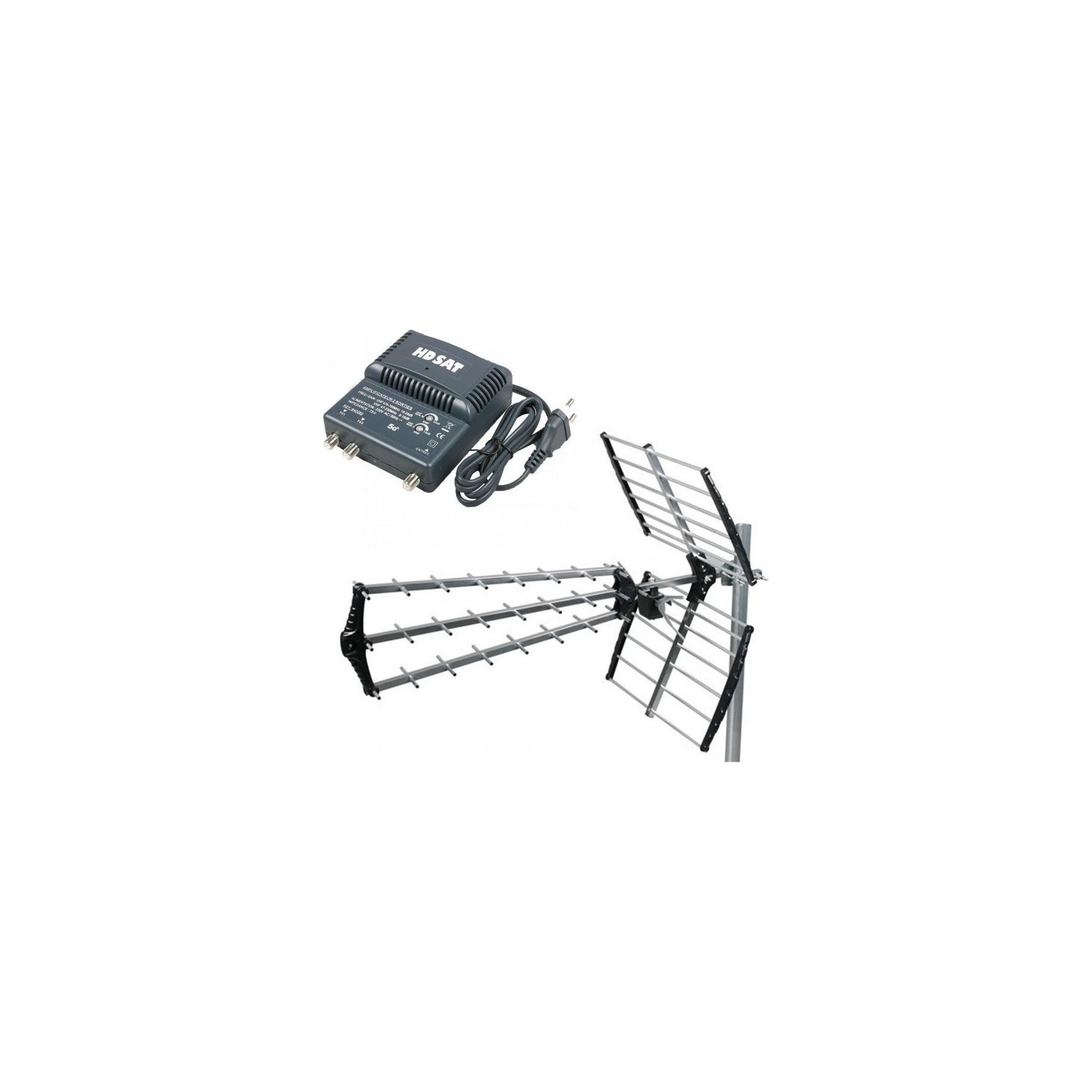 Antenne extérieure HDSAT Hdsat Antenne Tnt Trinappe Gain 18db + A