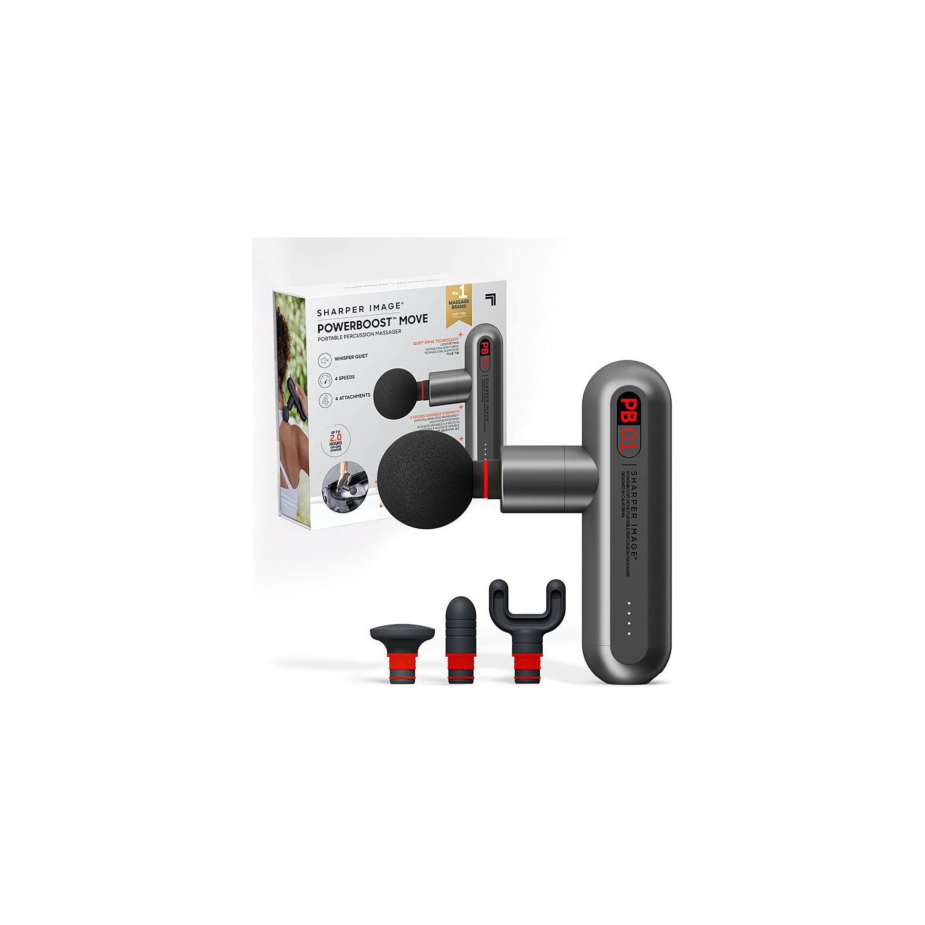 Pistolet de massage SHARPER IMAGE Powerboost Move