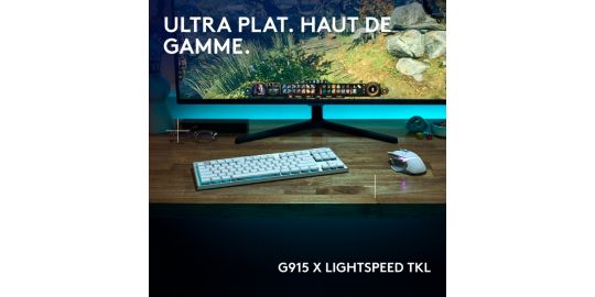 Clavier gamer sans fil LOGITECH G915 X Lightspeed TKL Tactile Blanc