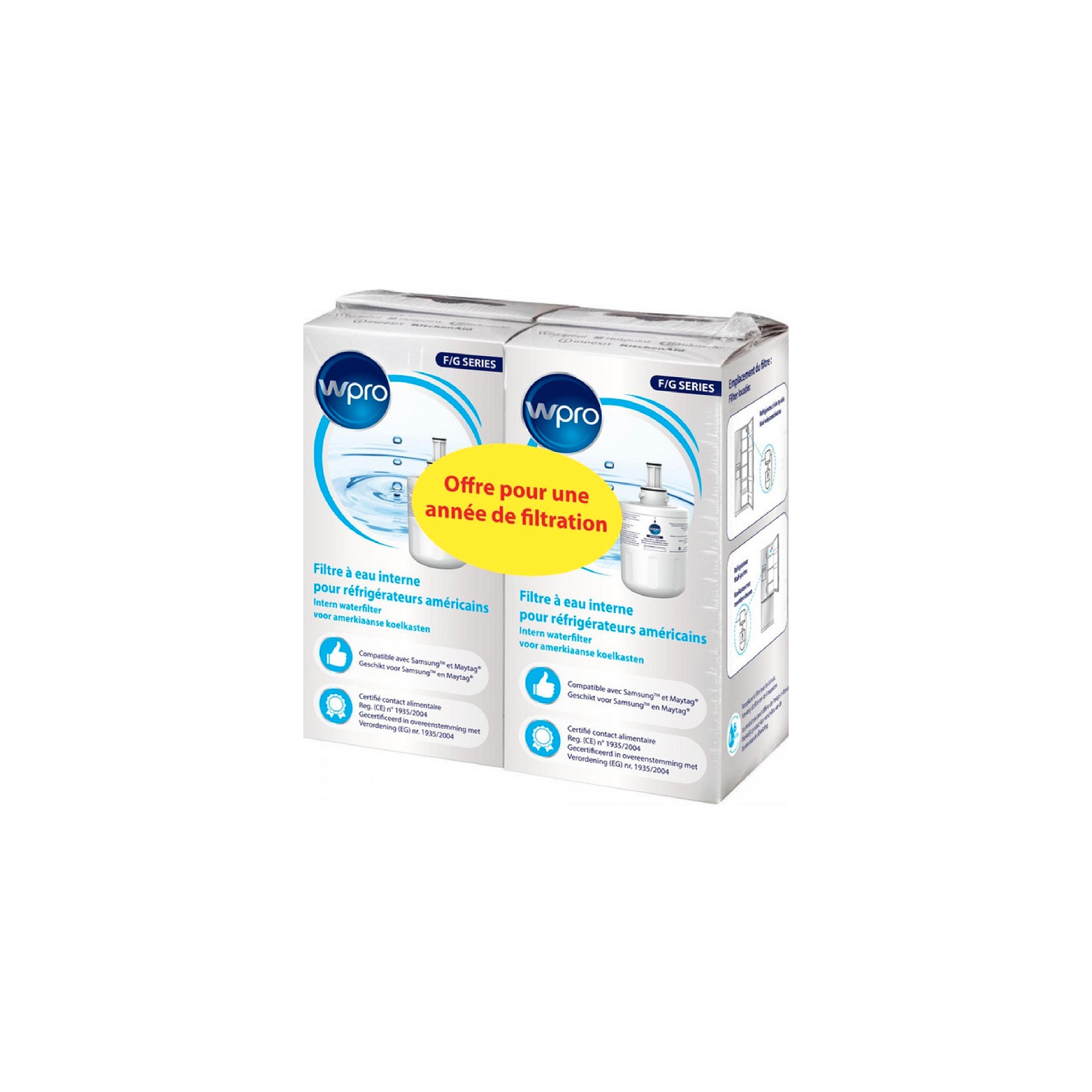 Filtre à eau WPRO Lot de 2 filtres US SMG001