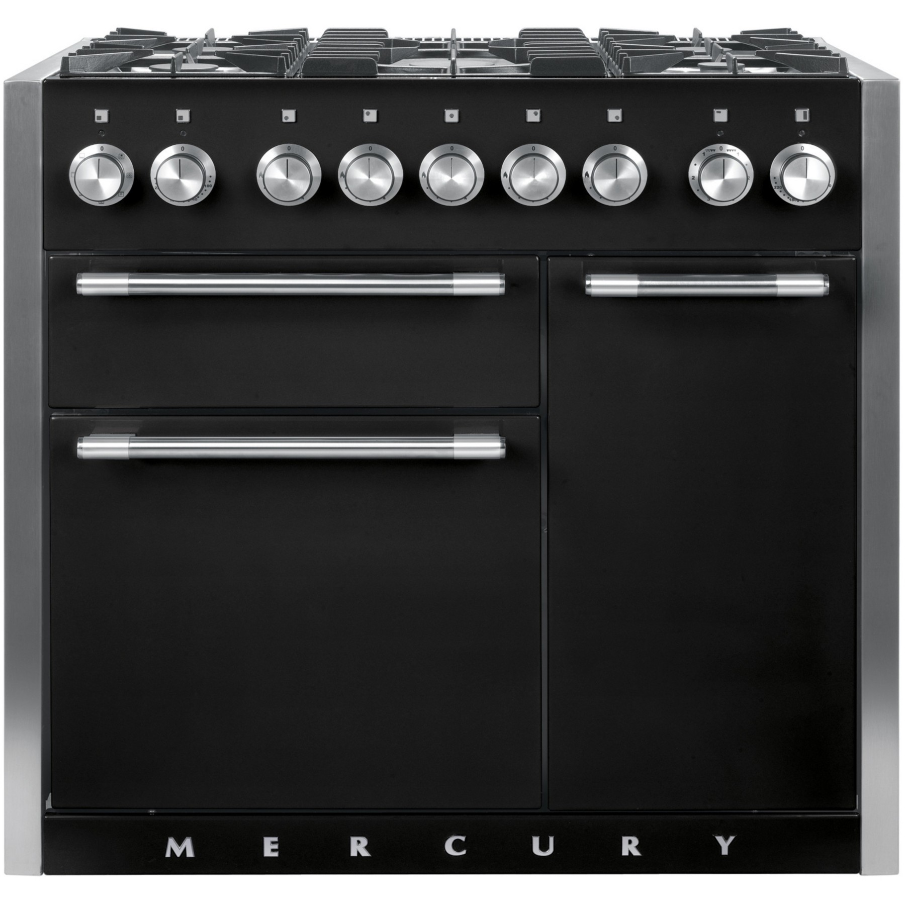 Piano de cuisson gaz FALCON Semi Pro MERCURY 100 NOIR BRILLANT INOX