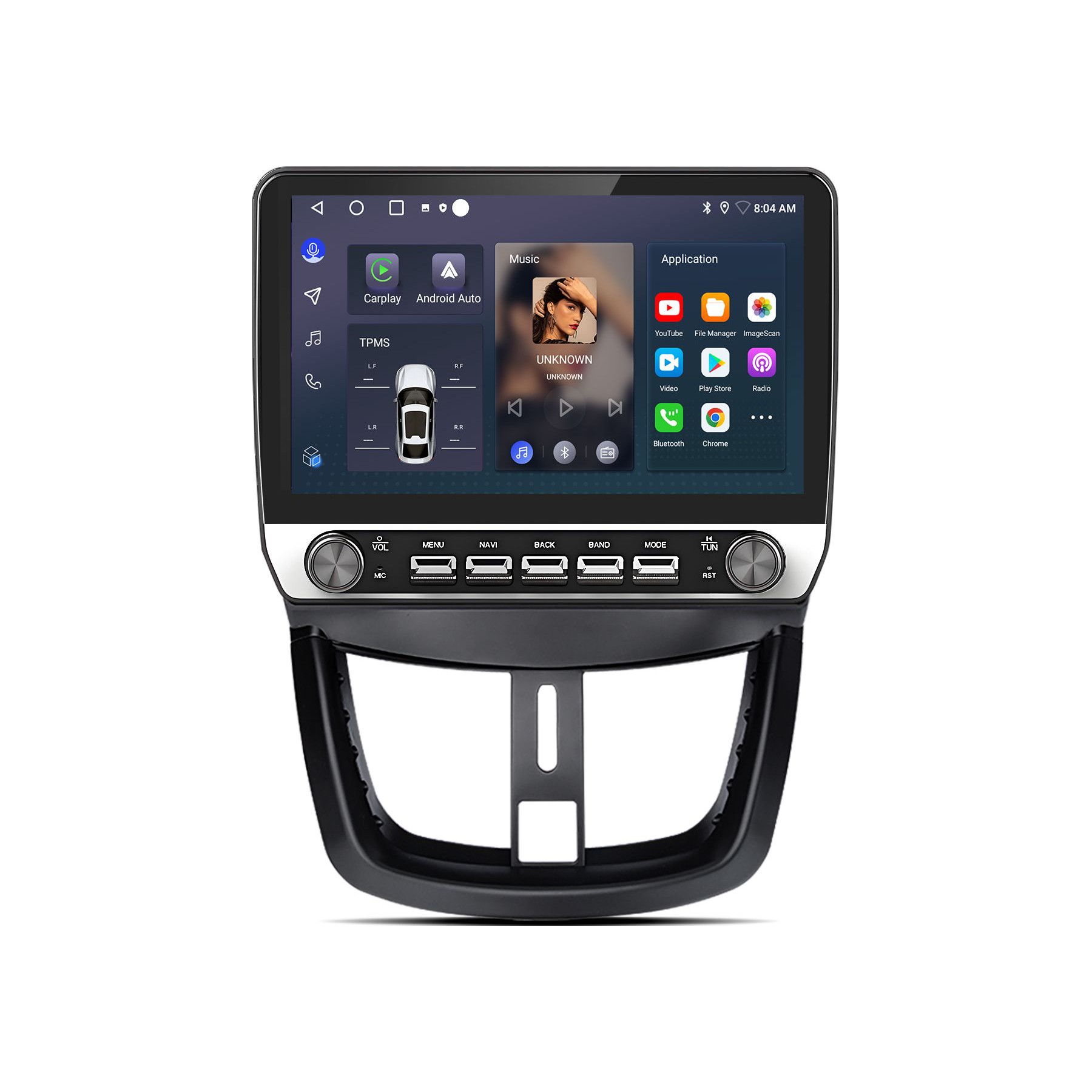 Autoradio connecté JUNSUN pour Peugeot 207 CC 2+64G 10.1" Carplay