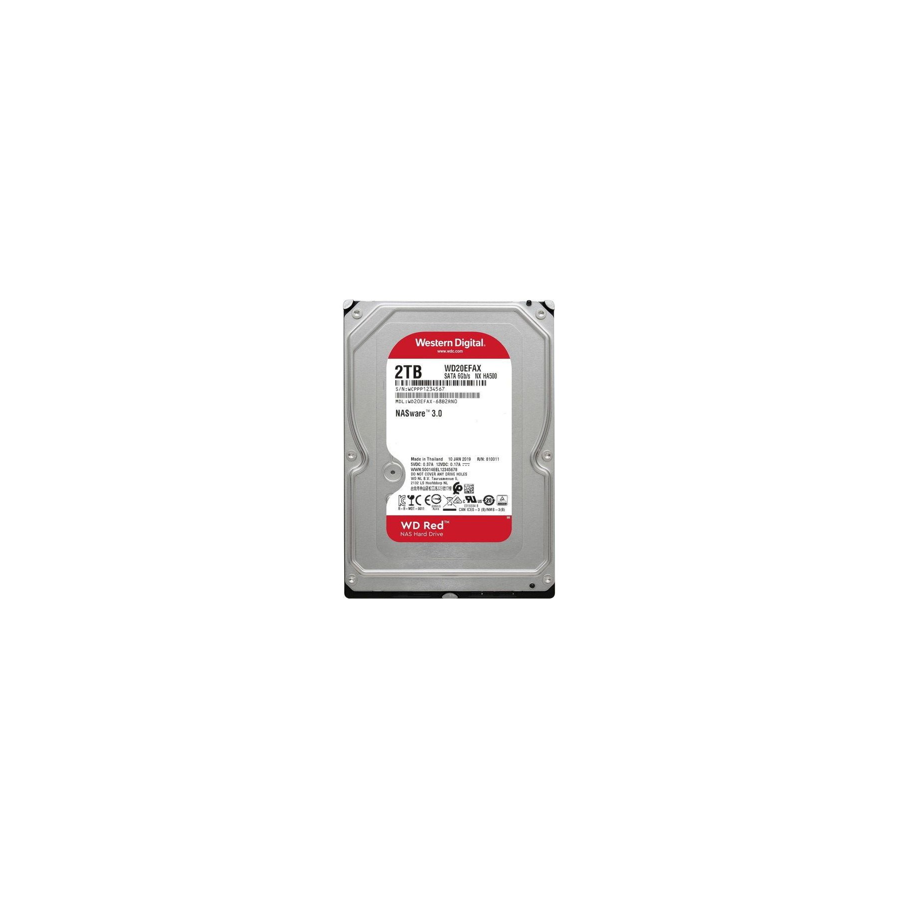 Disque dur interne WESTERN DIGITAL WD Red Plus, 3,5", 2 To