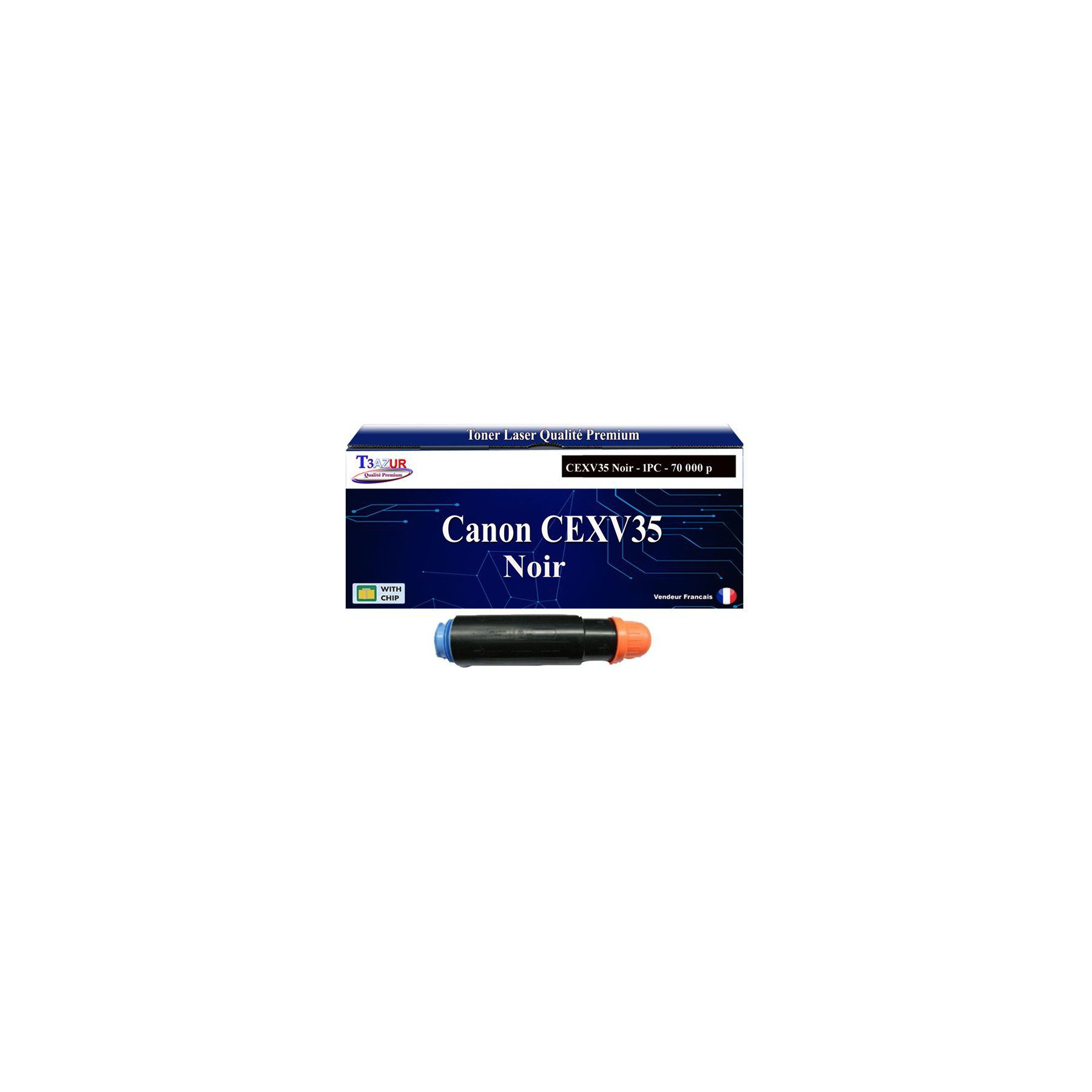 Toner T3AZUR compatible avec Canon CEXV35 Noir