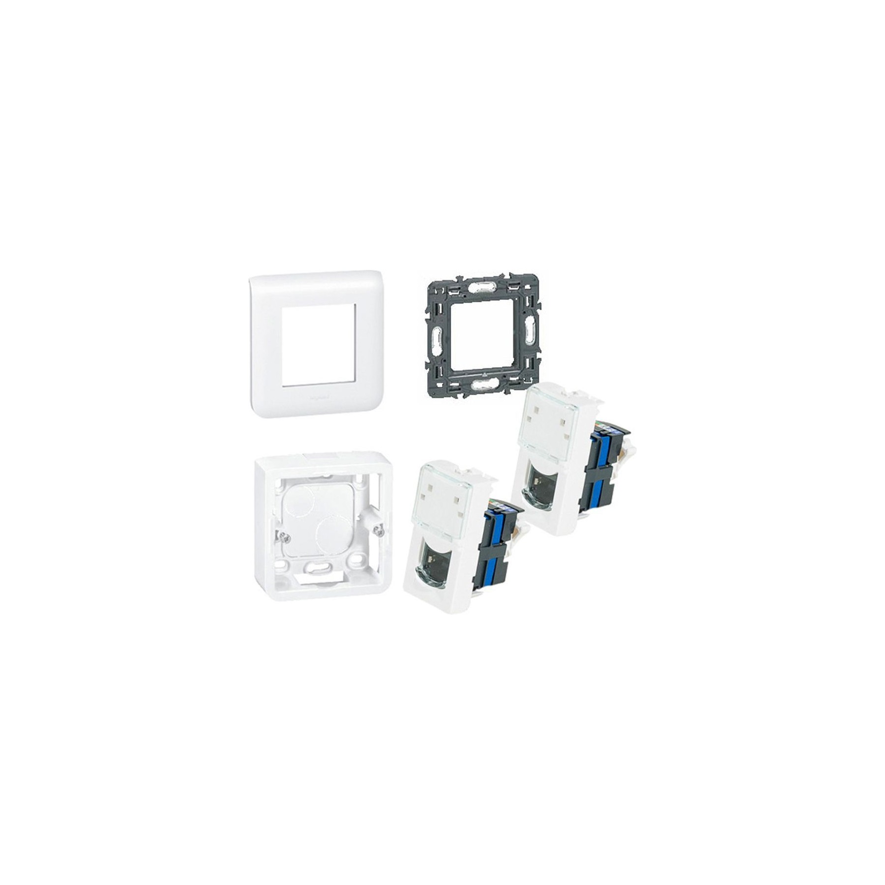Prise murale LEGRAND Kit de 2 prises murales RJ45 Cat6a