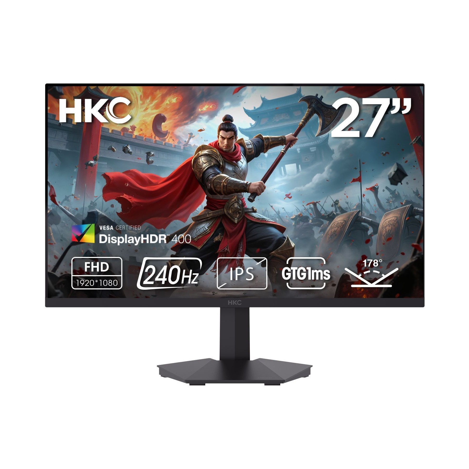 Ecran PC Gamer HKC 27" Full HD 240 Hz Fast IPS 1ms HDR400 - HKC G27H3D