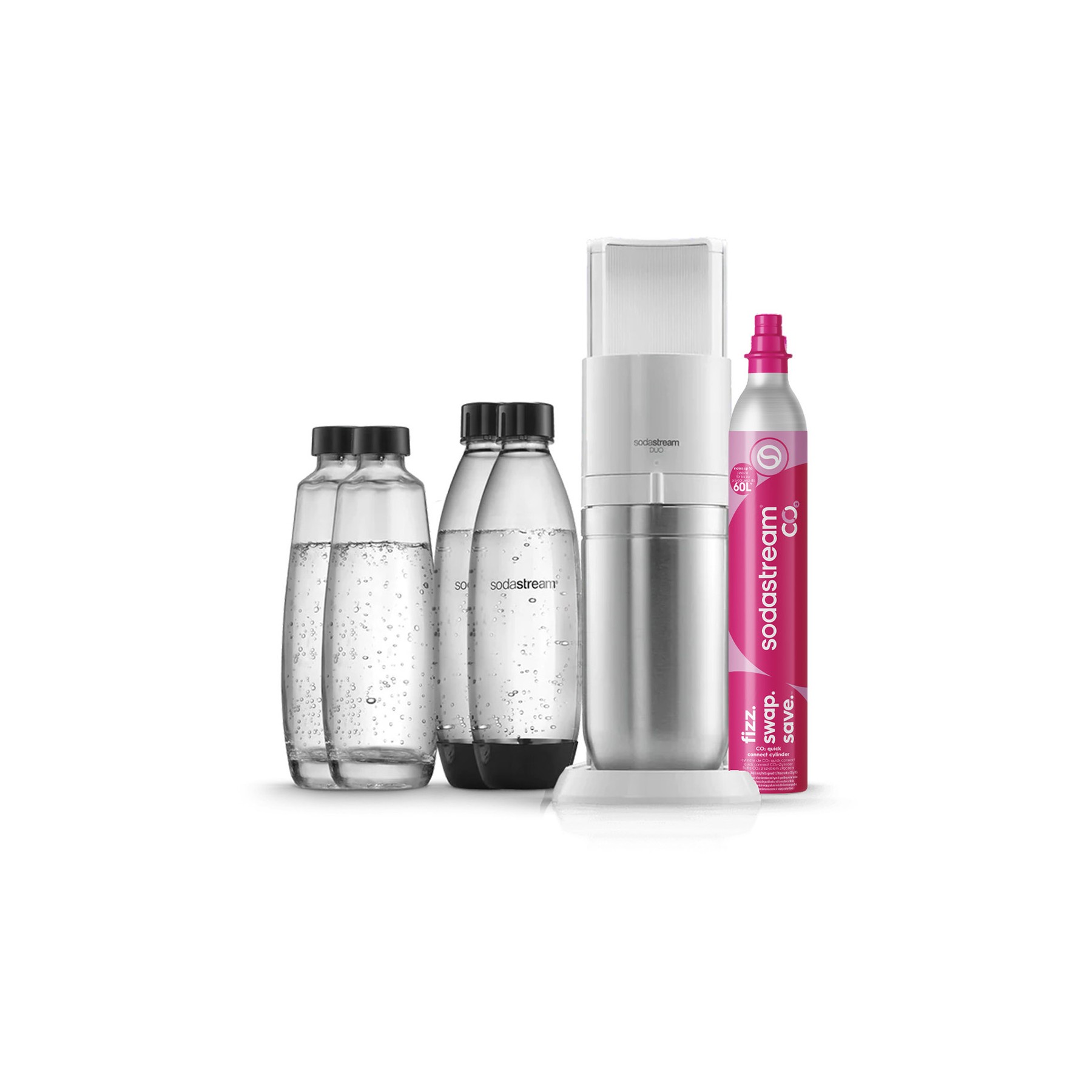 Machine à soda SODASTREAM DUO Blanche Pack 4 bouteilles