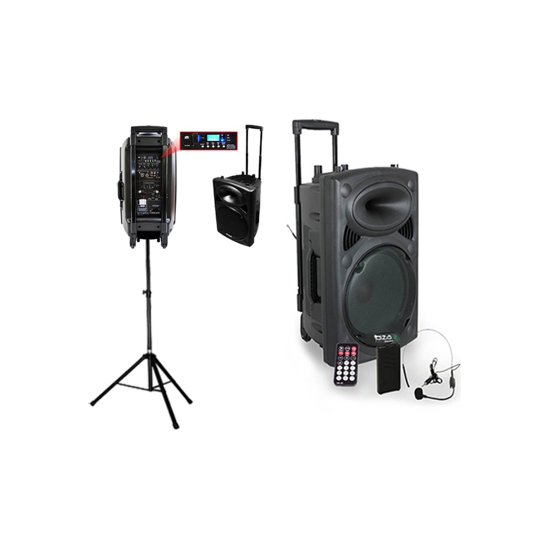 Enceinte sono IBIZA PORT15VHF-BT Système karaoké mobile 800W