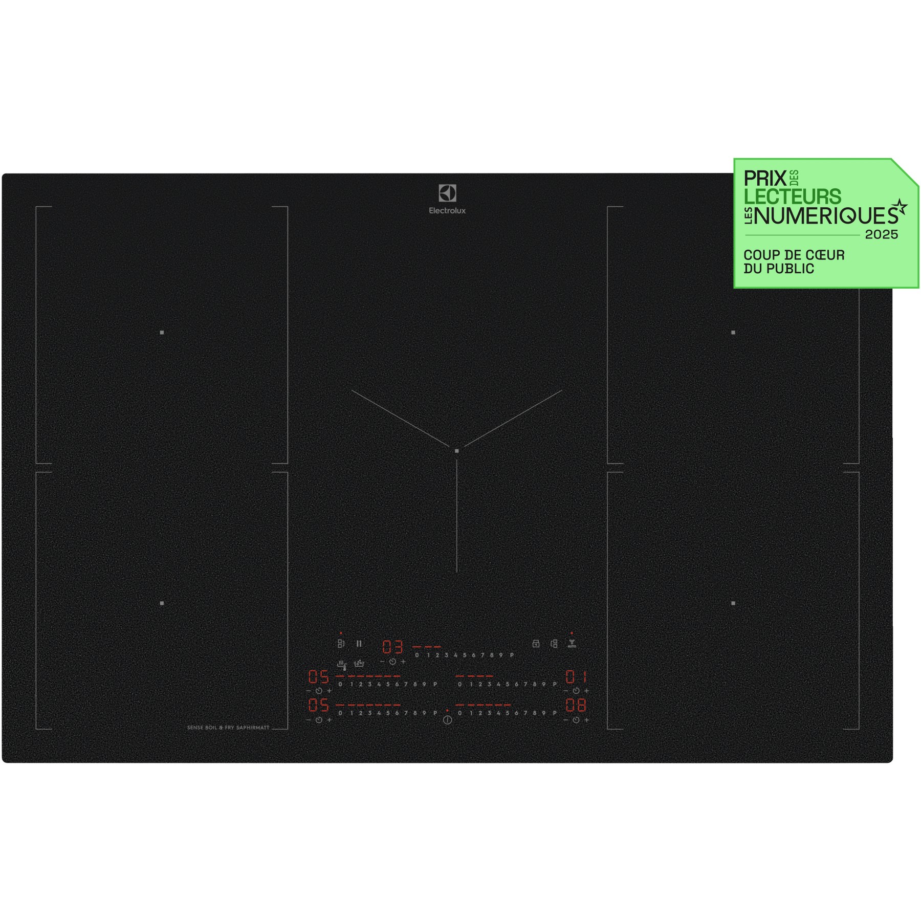 Plaque induction ELECTROLUX EIS87553IZ SaphirMatt® 80cm résistante aux rayures et Zone Flex