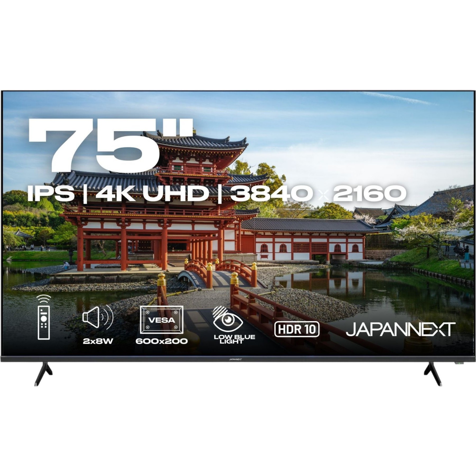 JAPANNEXT Ecran PC Grand Format 75" IPS 4K