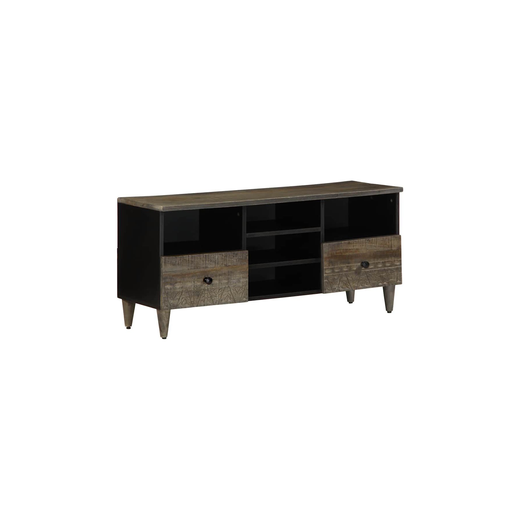 Meuble TV HELLOSHOP26 Meuble TV noir 100 x 33 x 46 cm avec gra